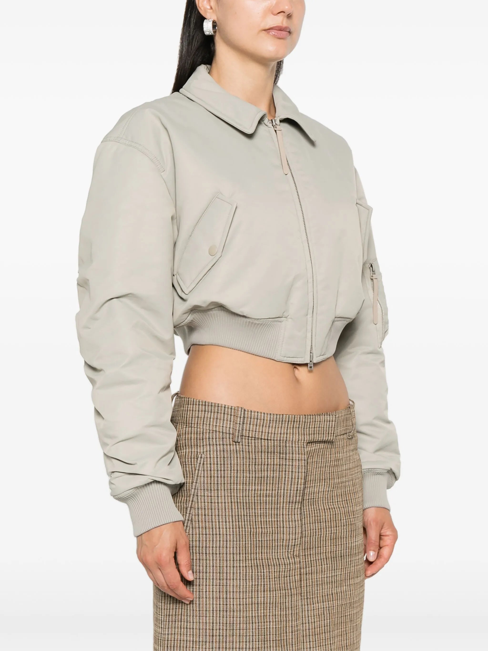 cropped padded bomber jacket