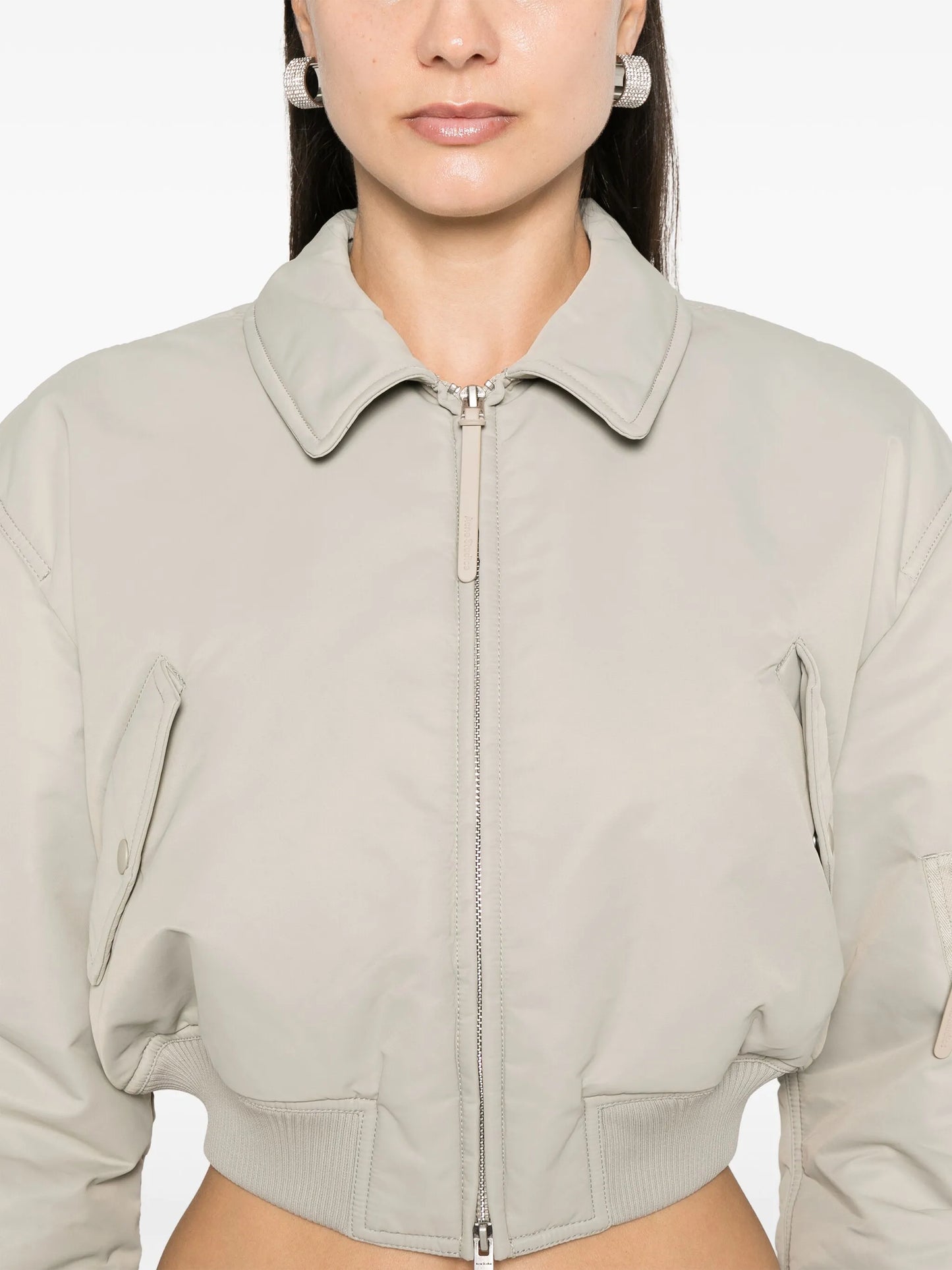 cropped padded bomber jacket