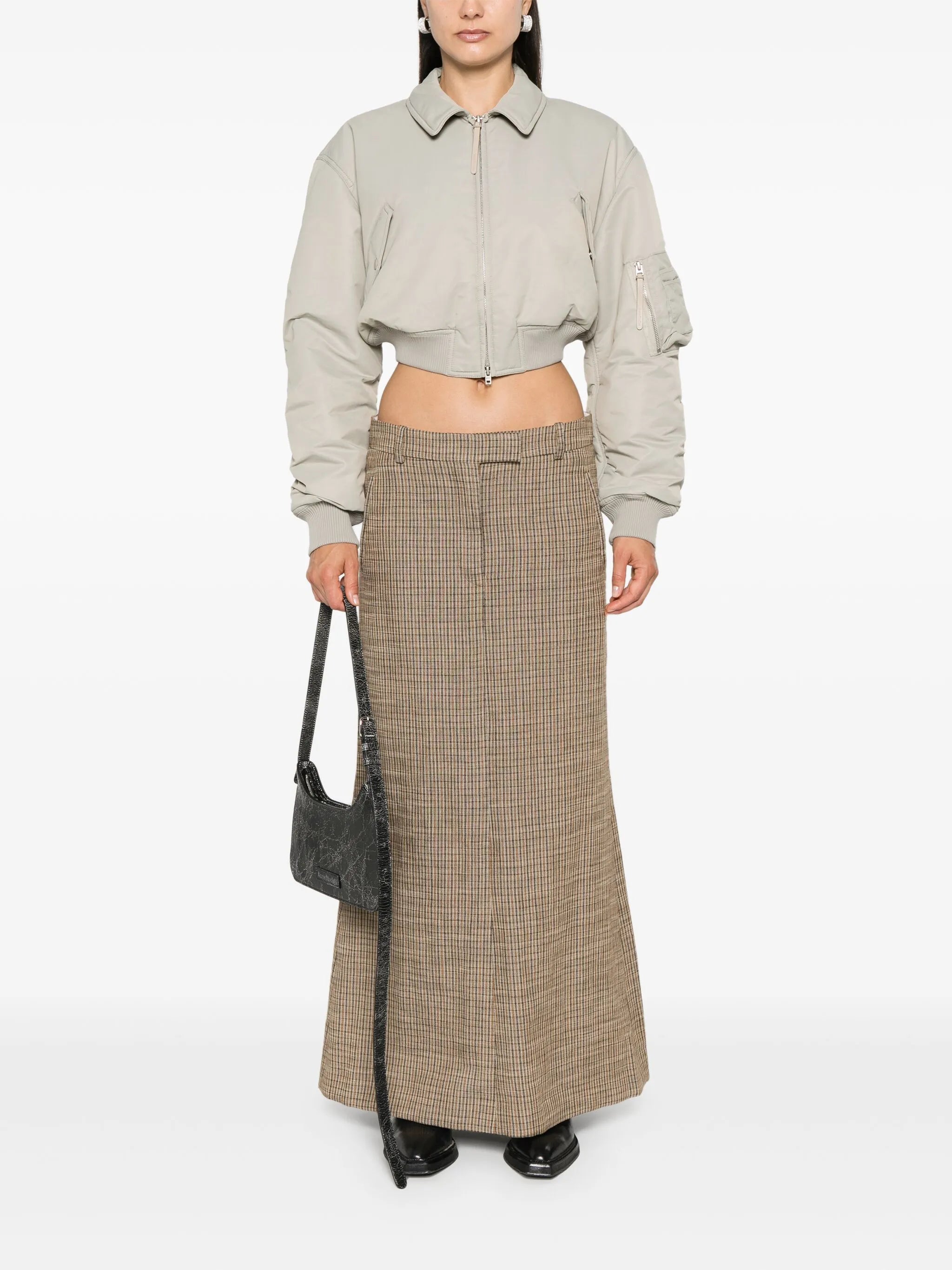 cropped padded bomber jacket