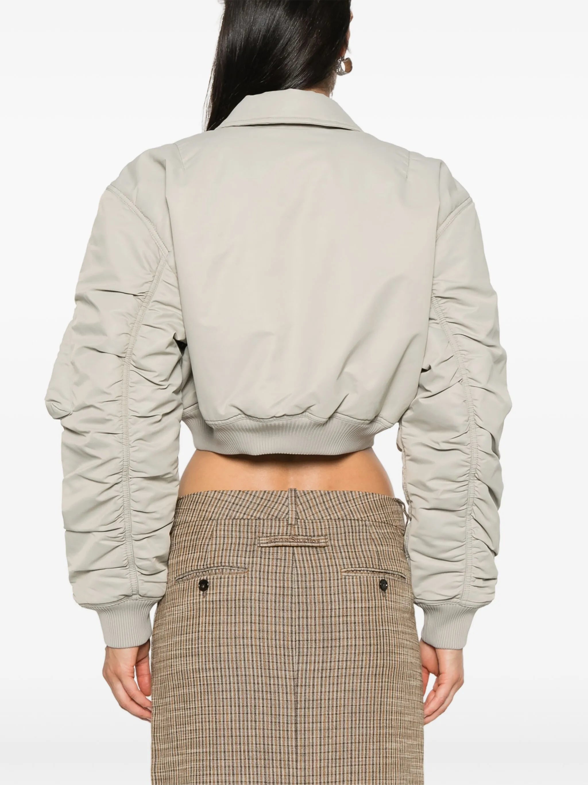 cropped padded bomber jacket