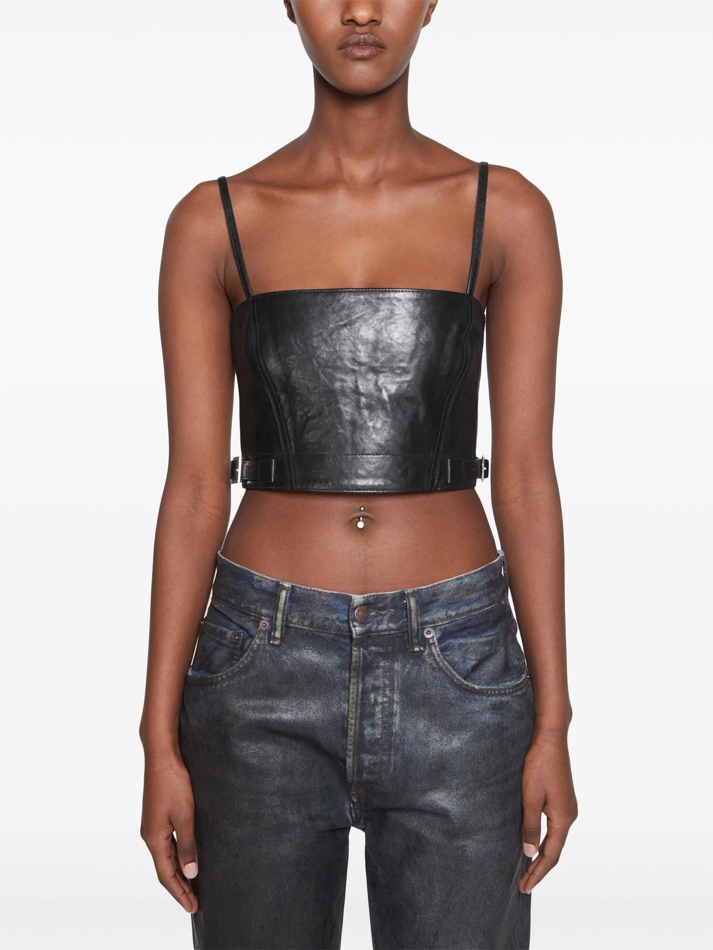leather crop top