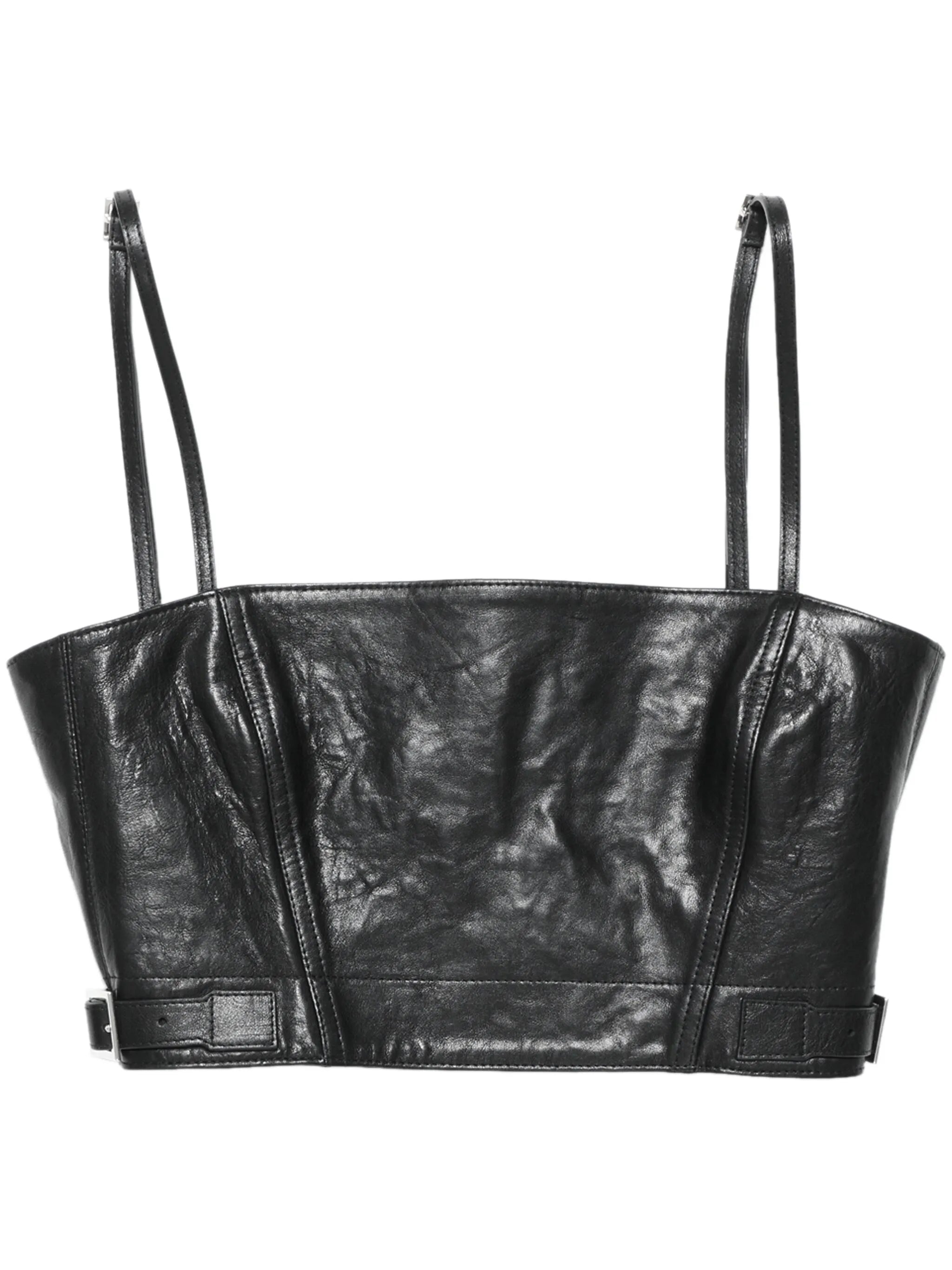 leather crop top