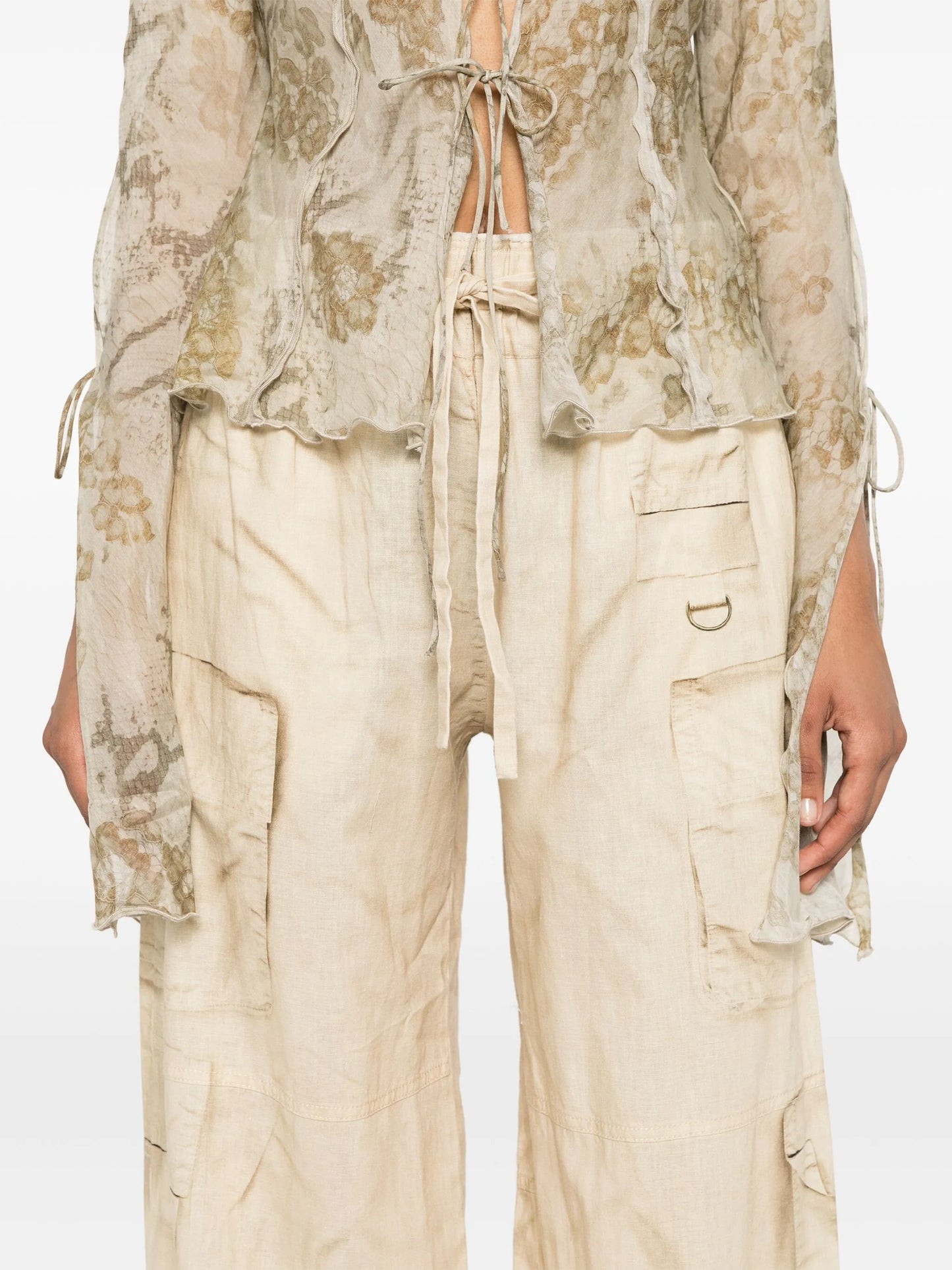 trompe l'oeil-print wide-leg trousers