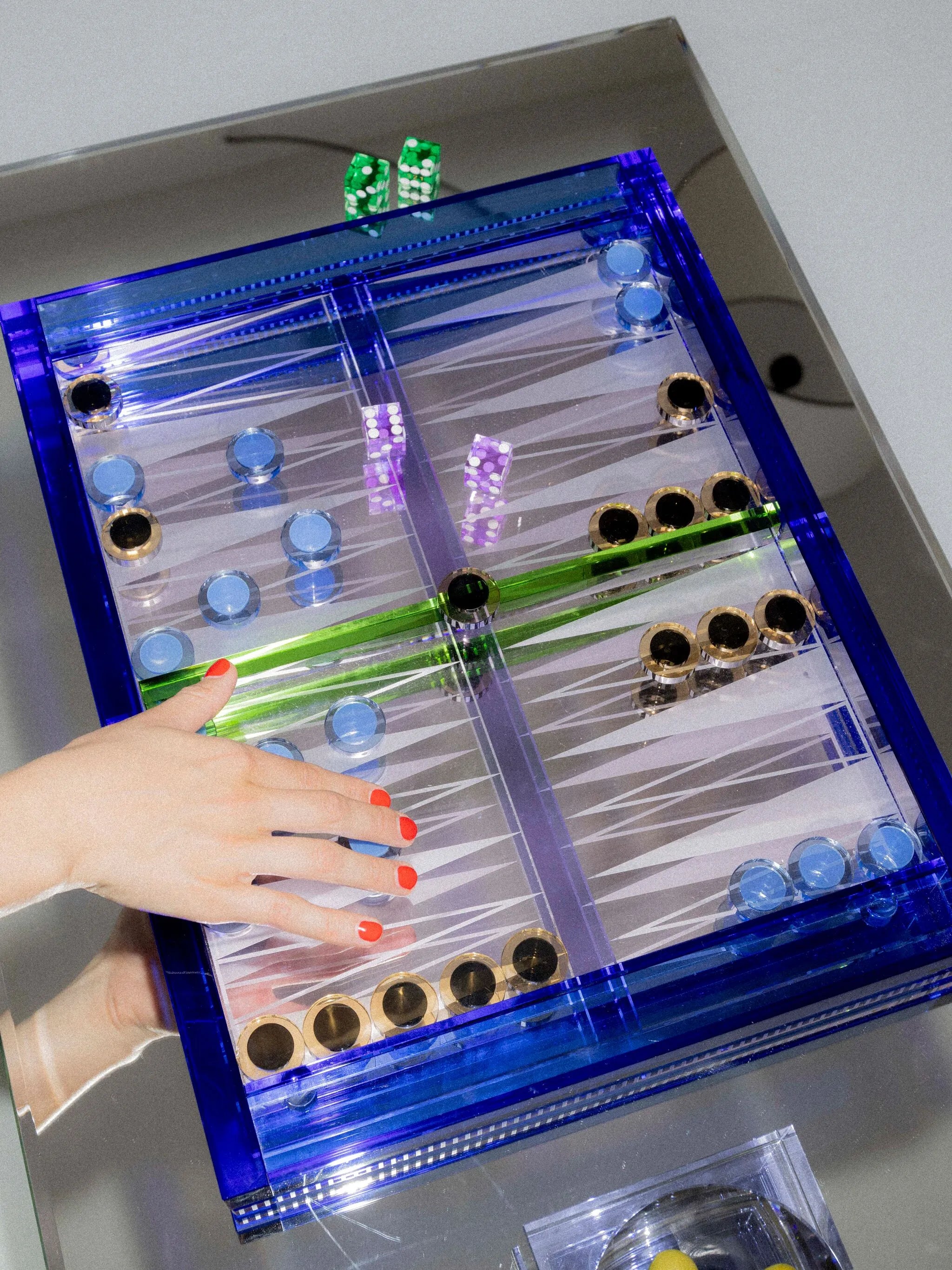 crystal backgammon set