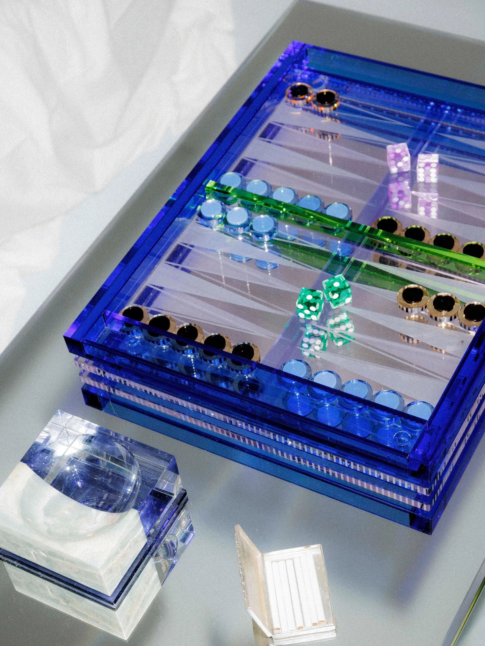 crystal backgammon set