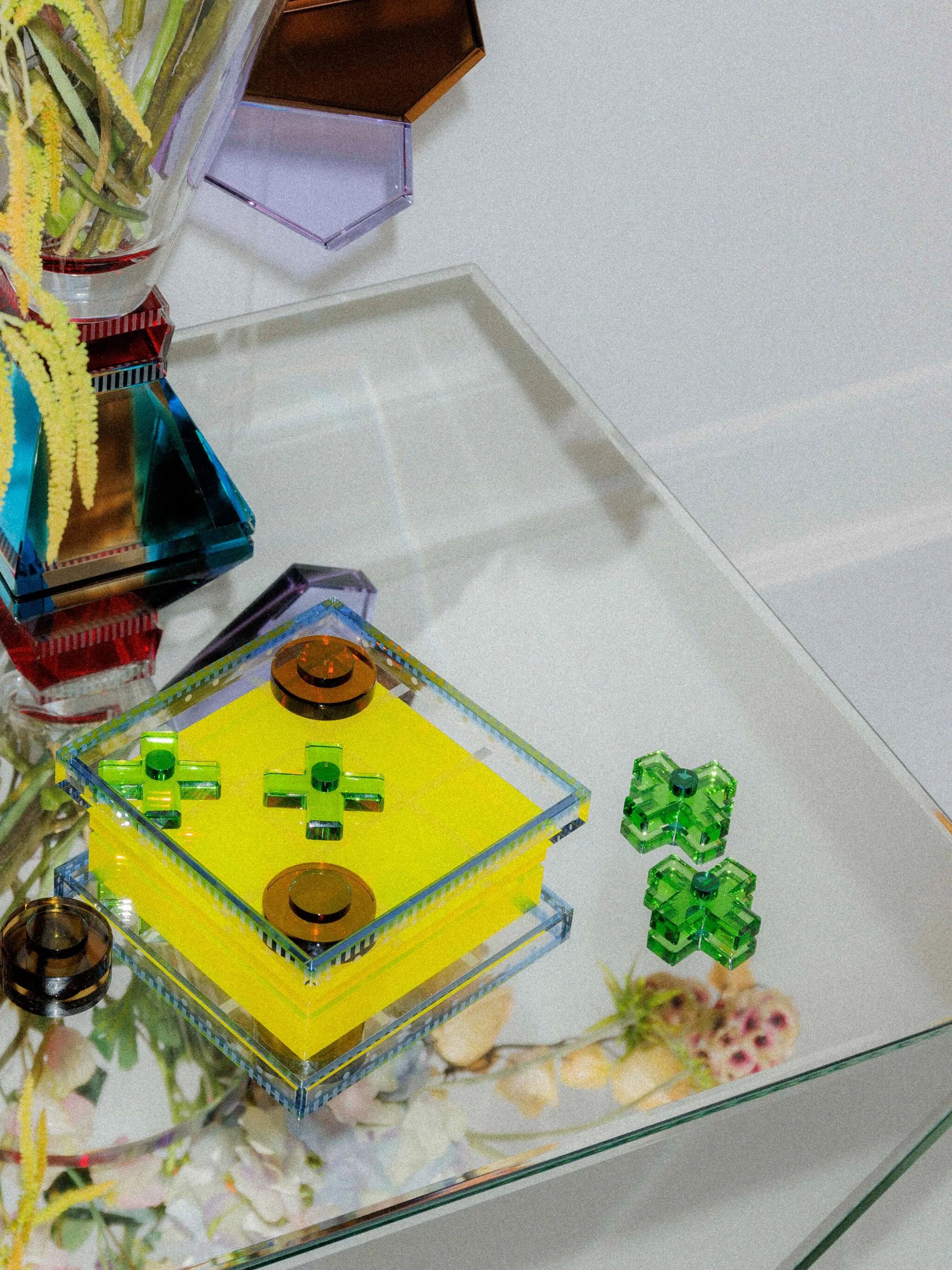 crystal tic-tac-toe set