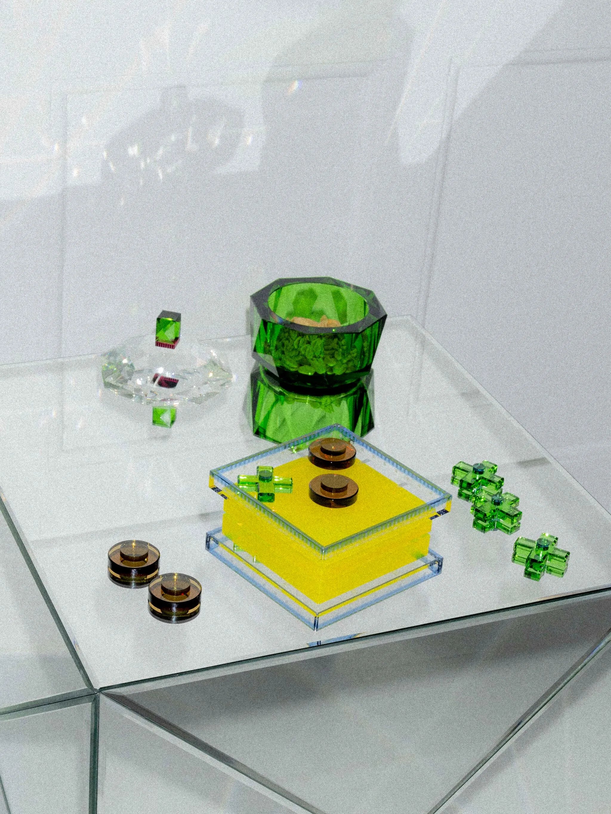crystal tic-tac-toe set