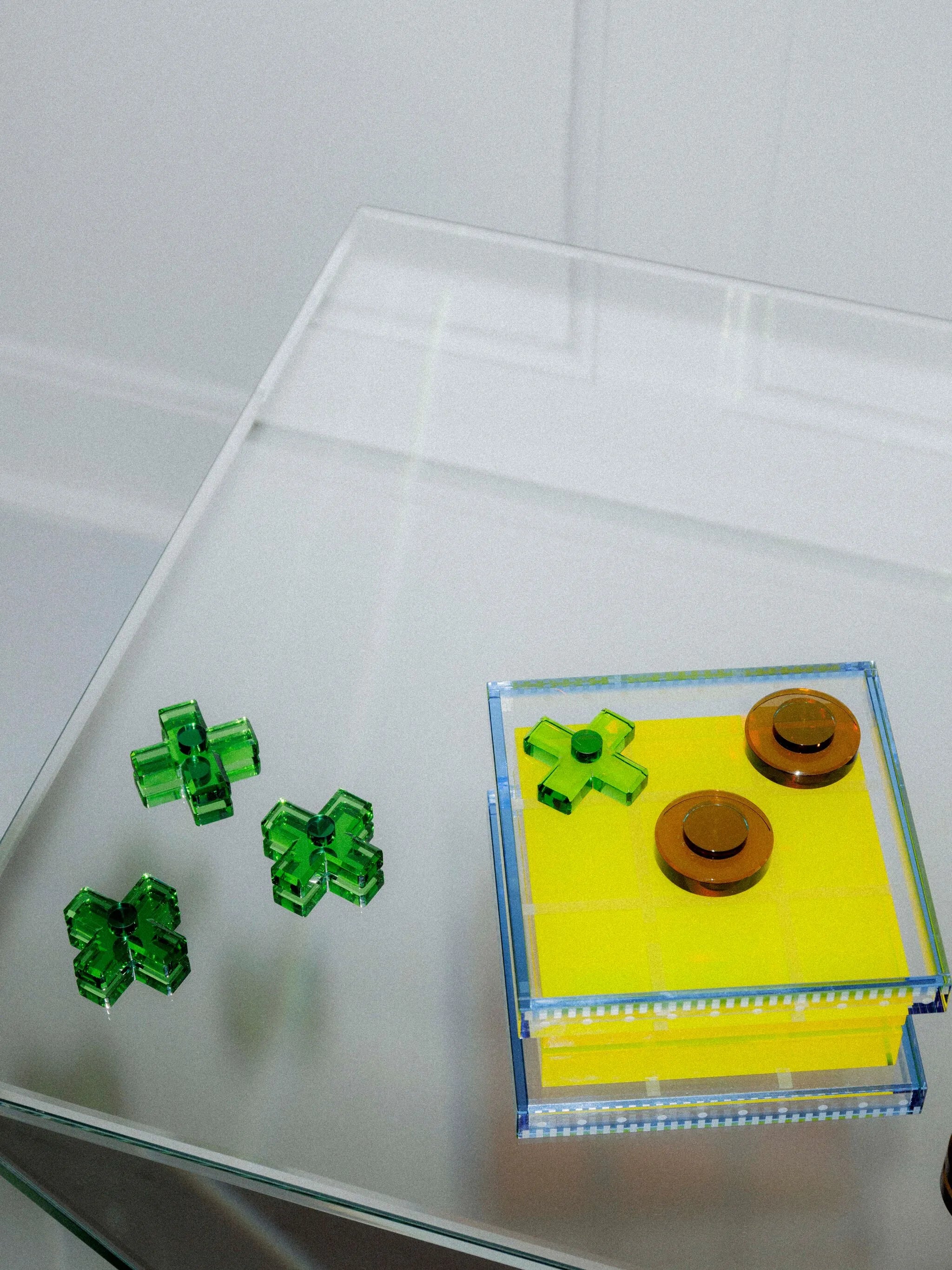 crystal tic-tac-toe set