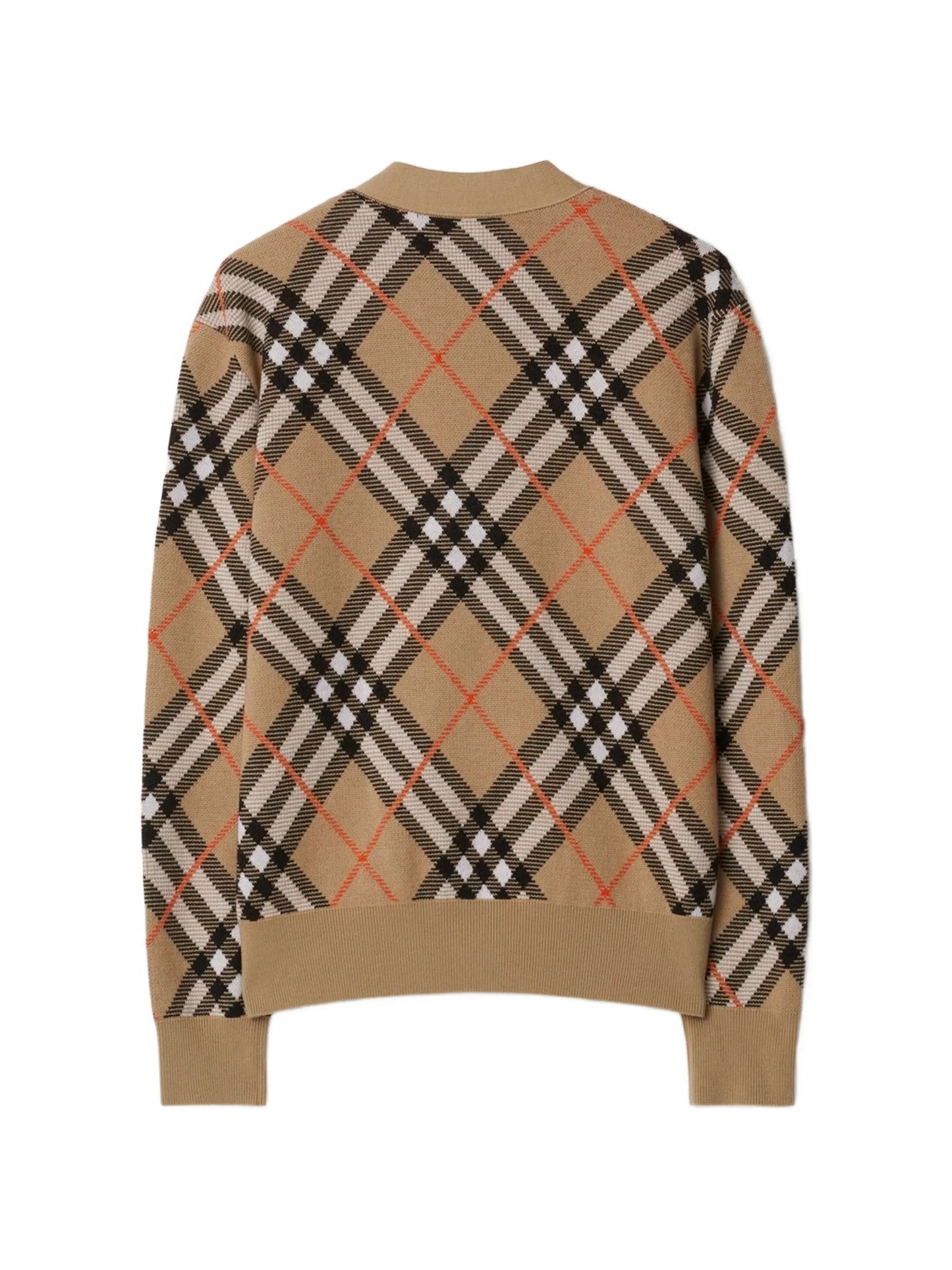 Check wool mohair blend cardigan