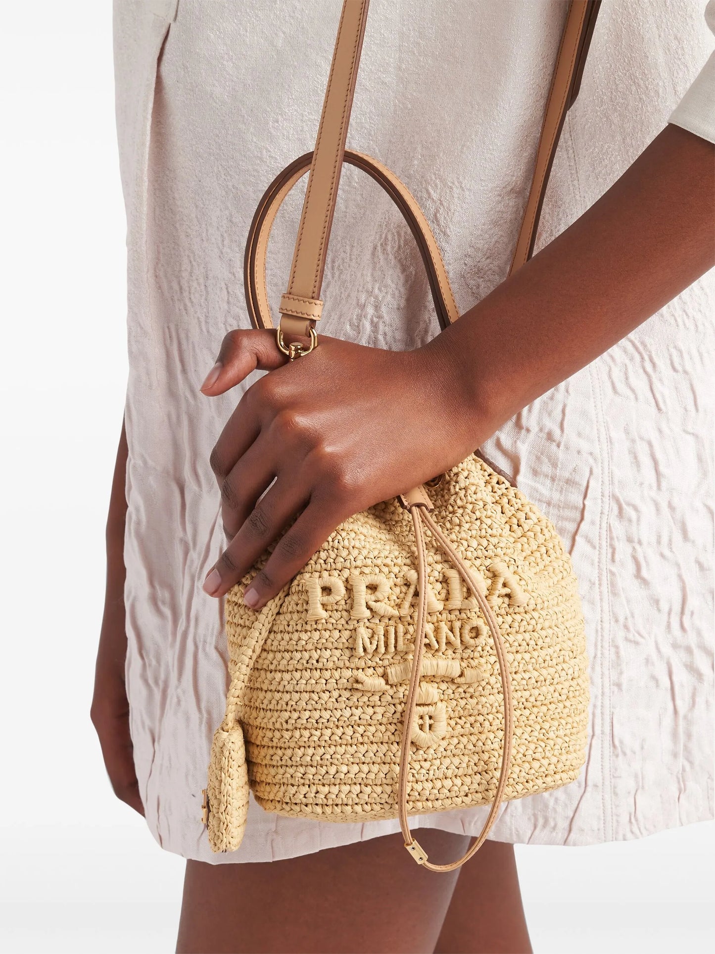 logo-embossed bucket bag