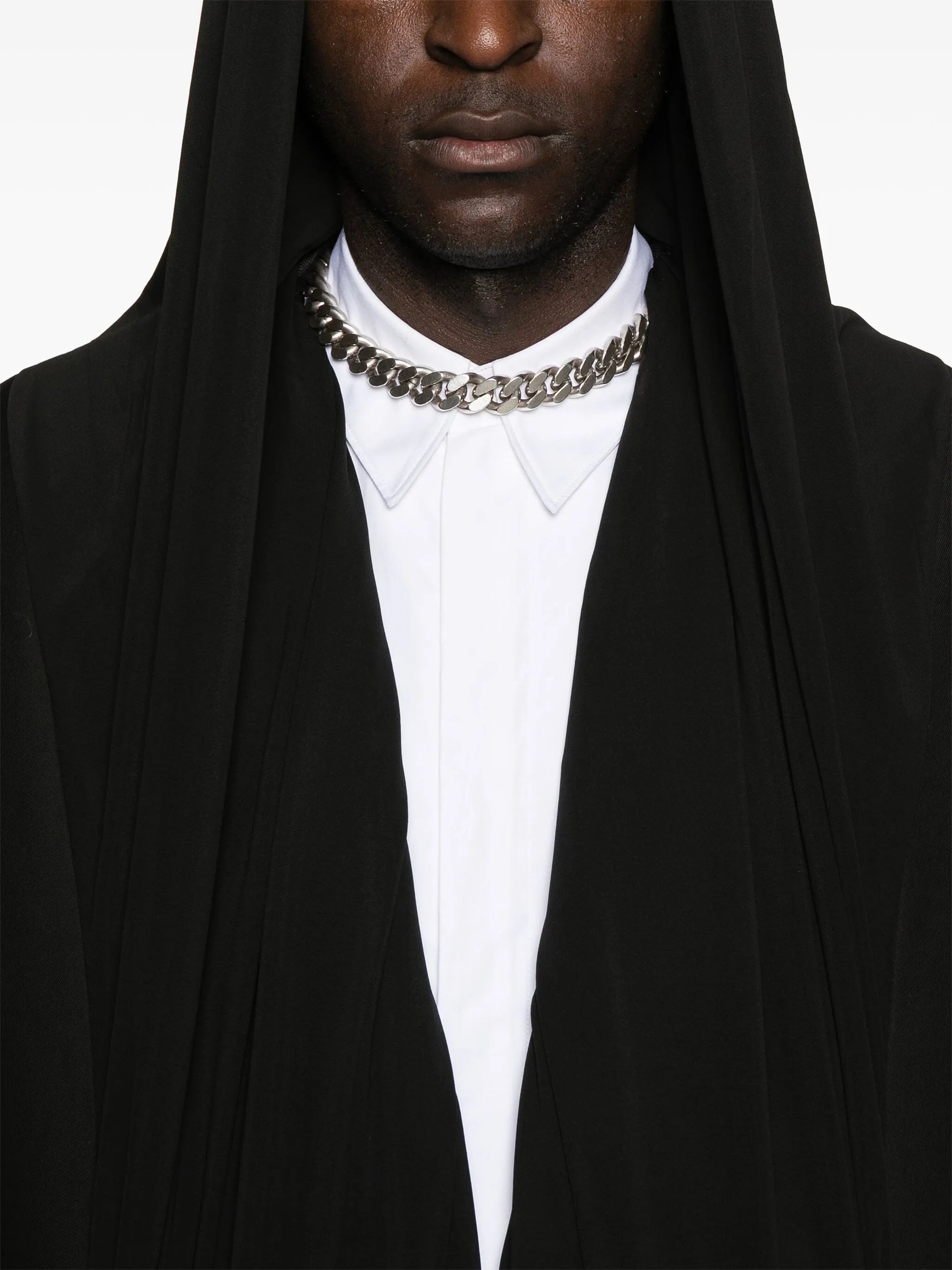 draped-detail coat