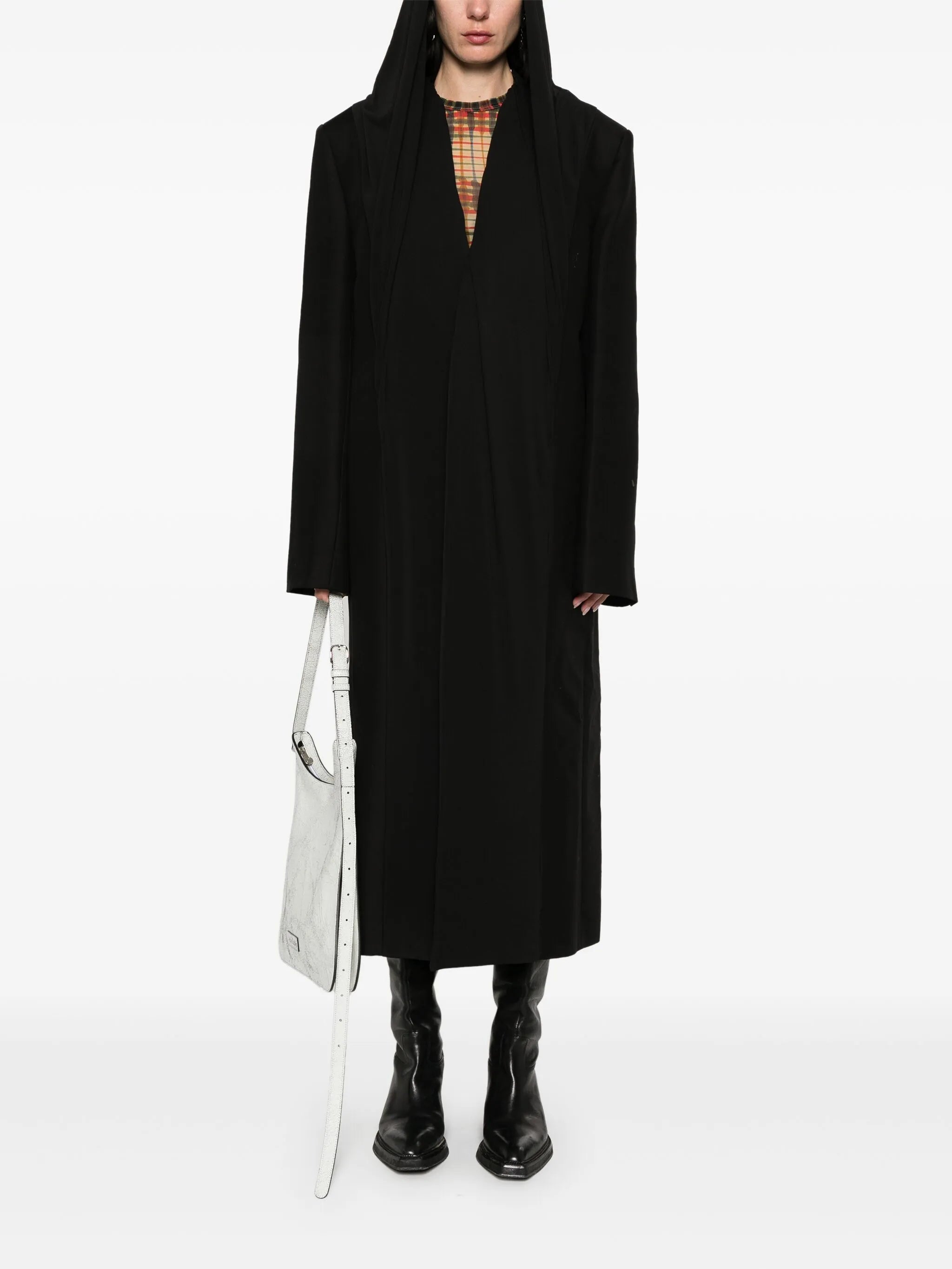 draped-detail coat