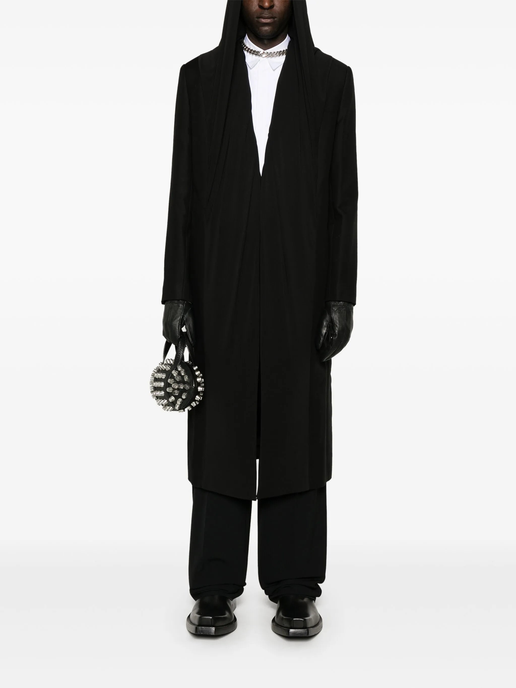draped-detail coat