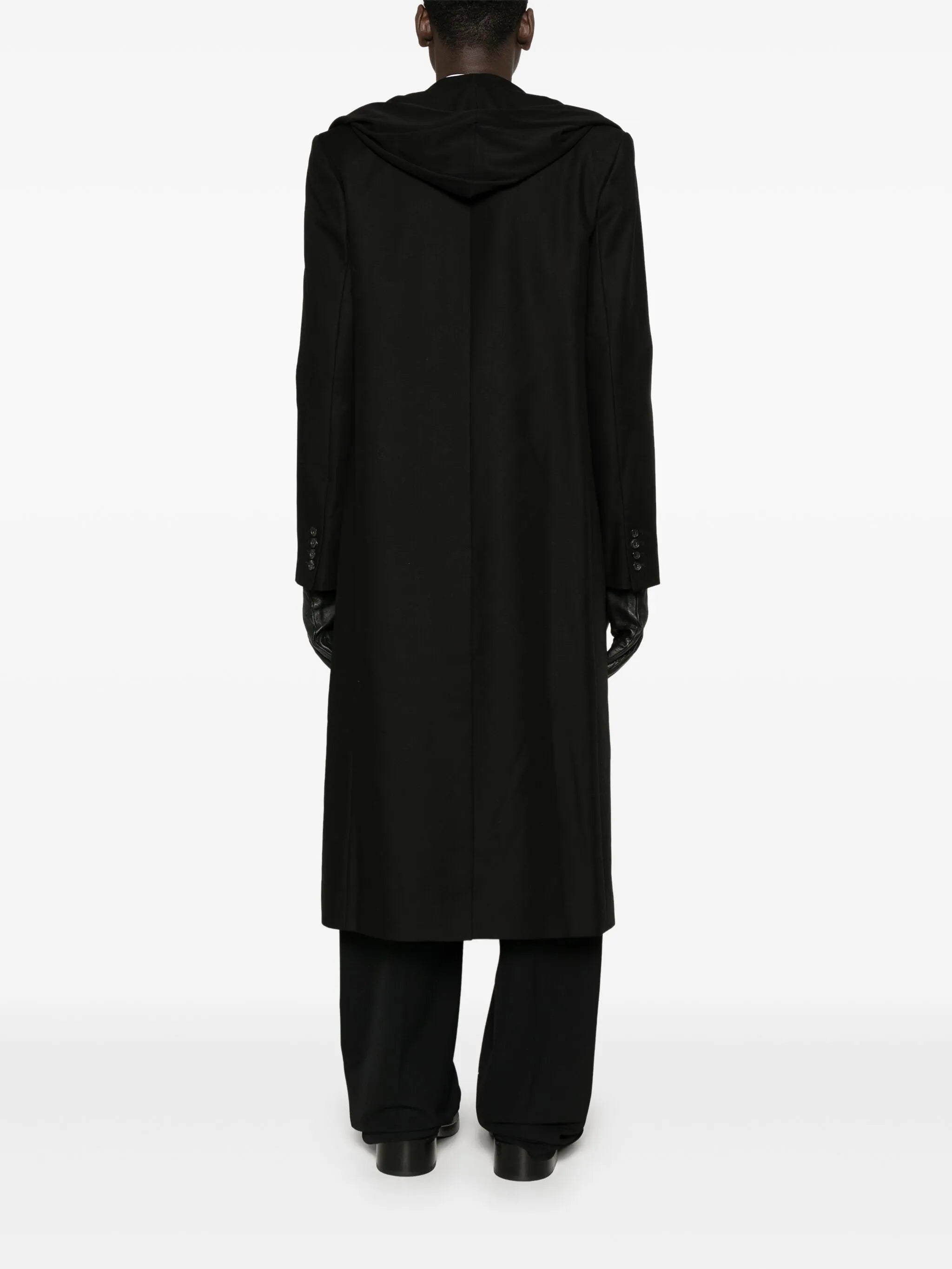 draped-detail coat