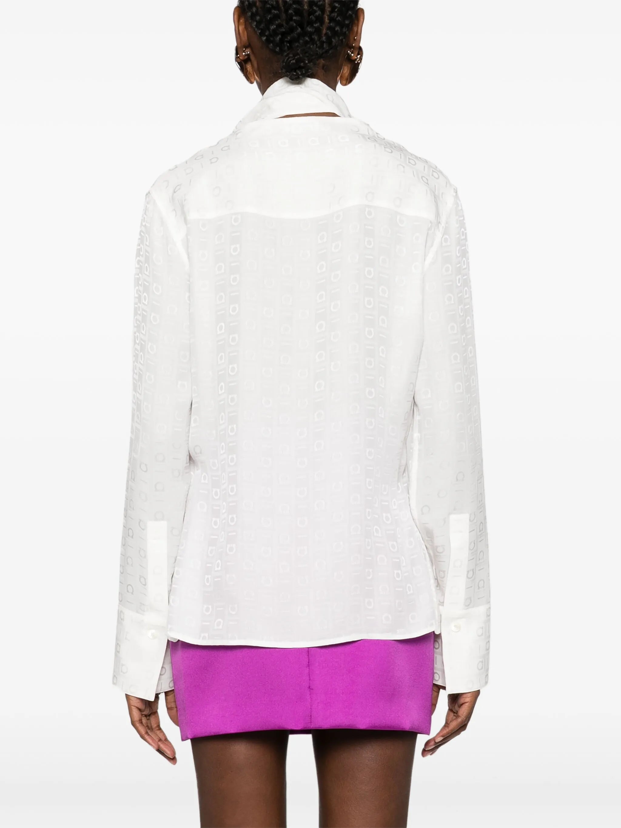 monogram-jacquard silk shirt