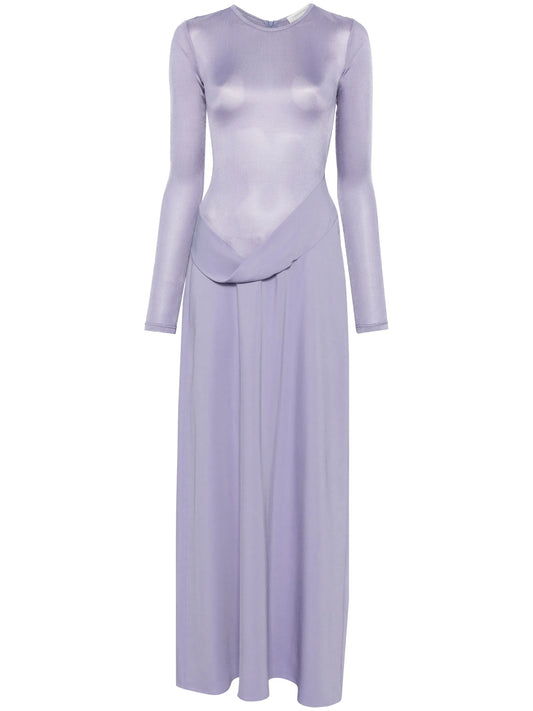 fine-ribbed panelled maxi dress
