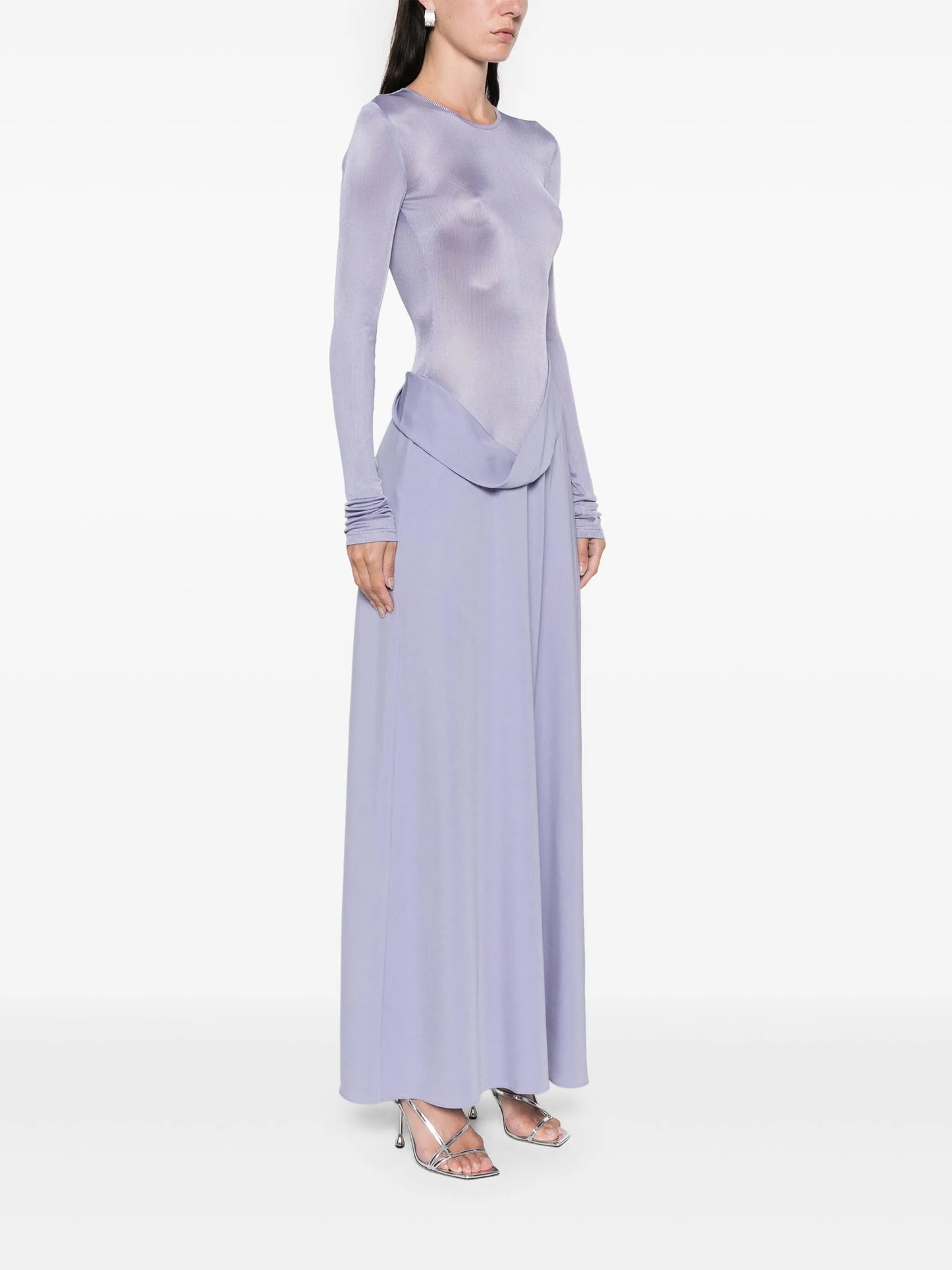 fine-ribbed panelled maxi dress