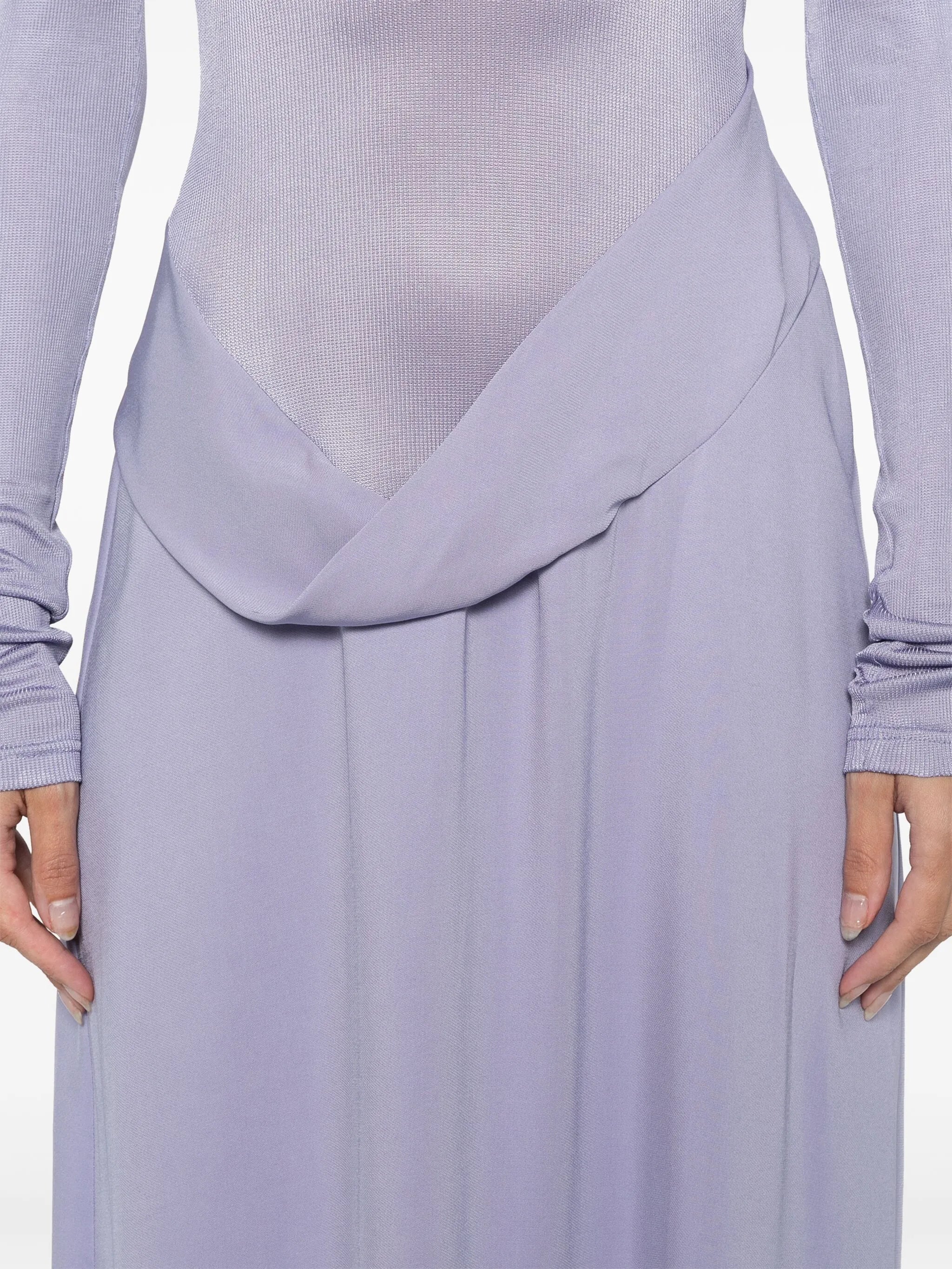 fine-ribbed panelled maxi dress
