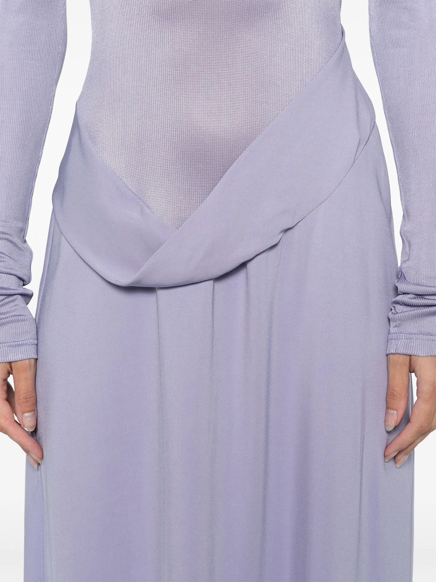 fine-ribbed panelled maxi dress