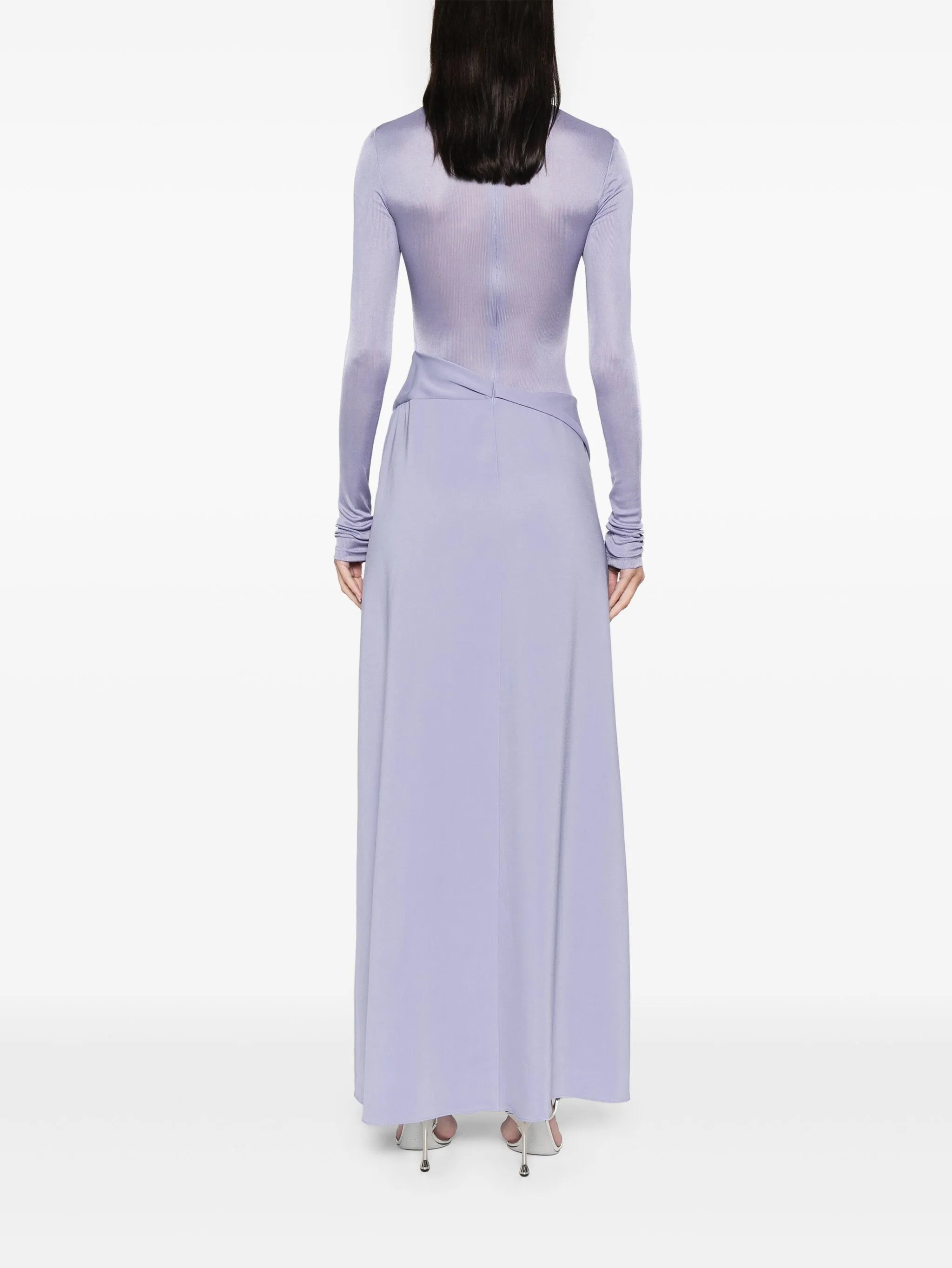 fine-ribbed panelled maxi dress