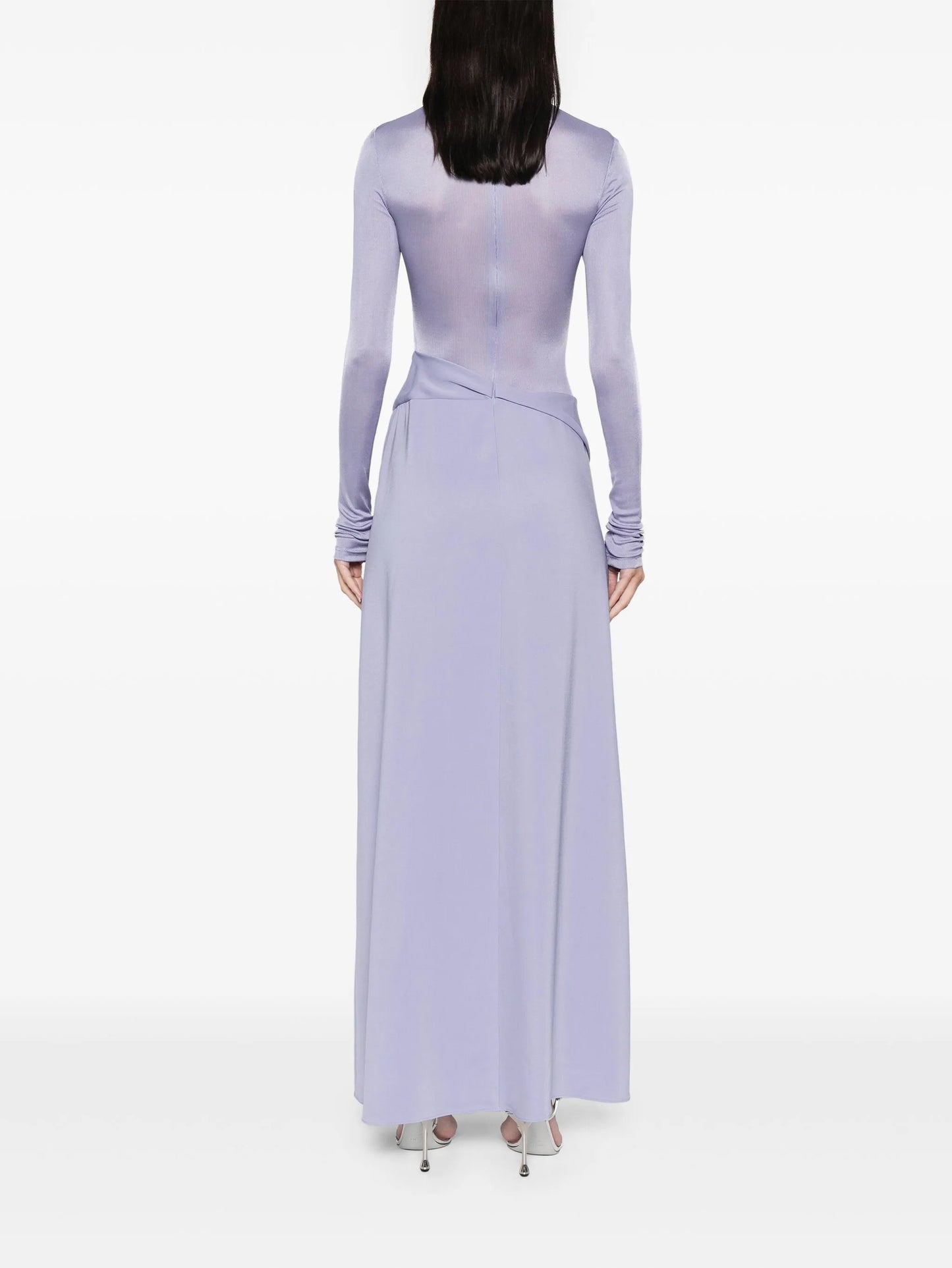 fine-ribbed panelled maxi dress