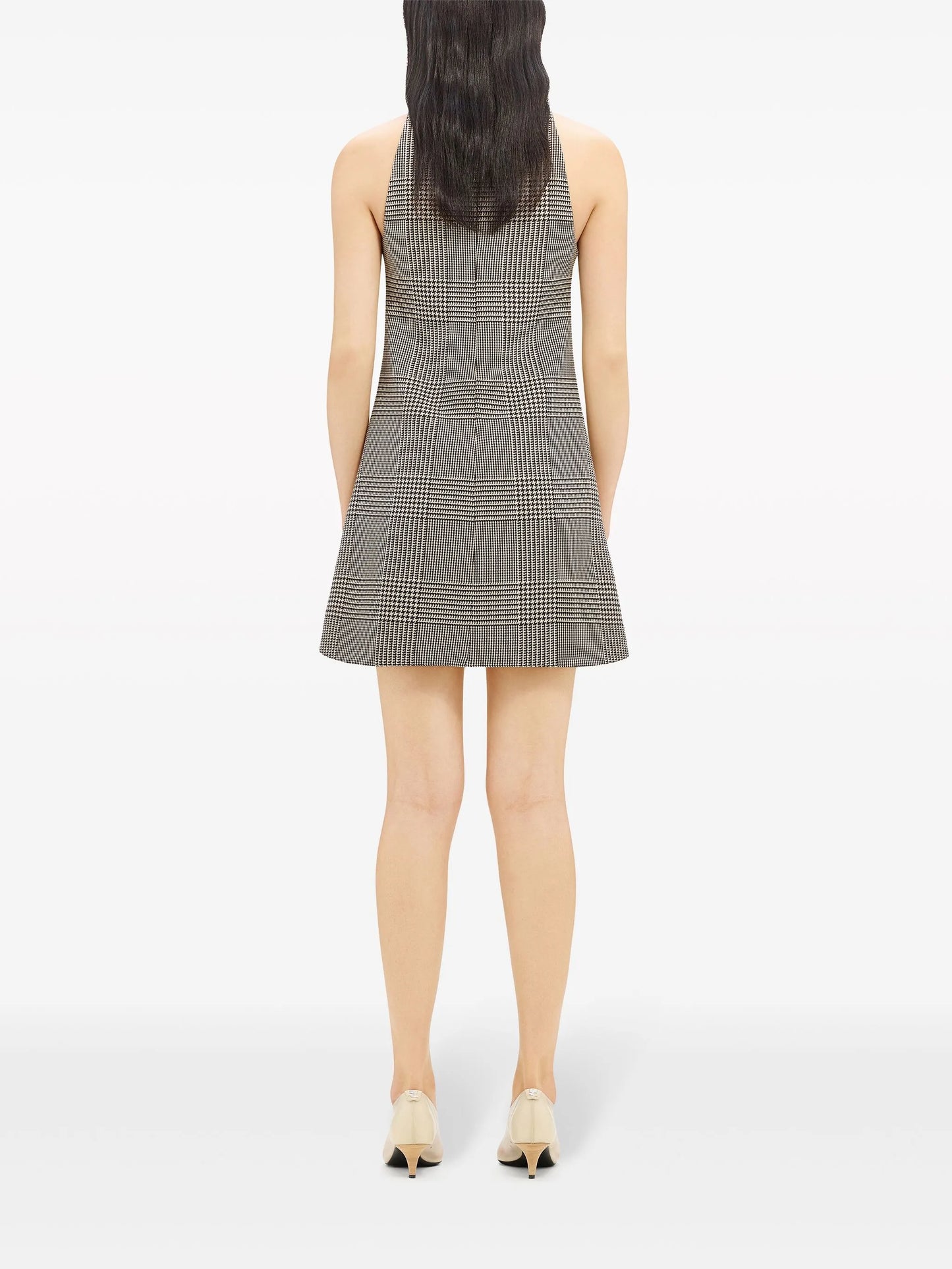 Prince of Wales sleeveless A-line dress