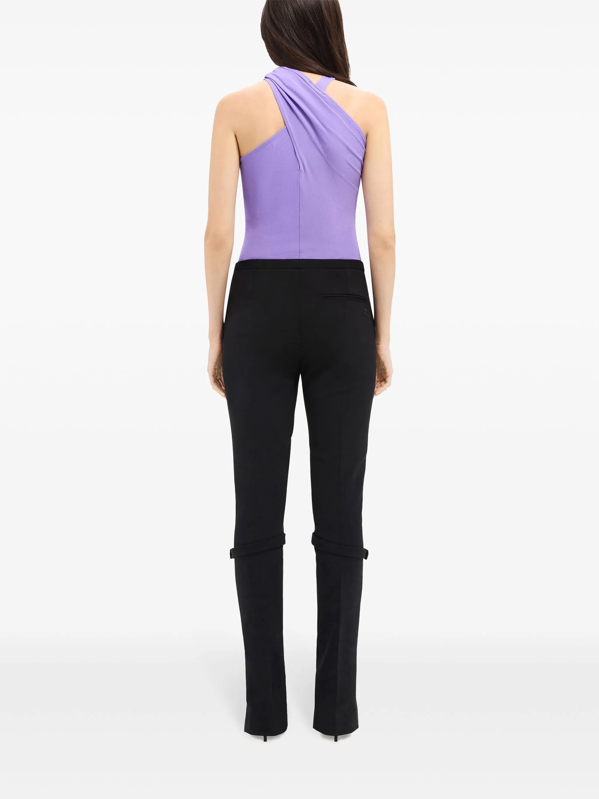 zip wool blend pants