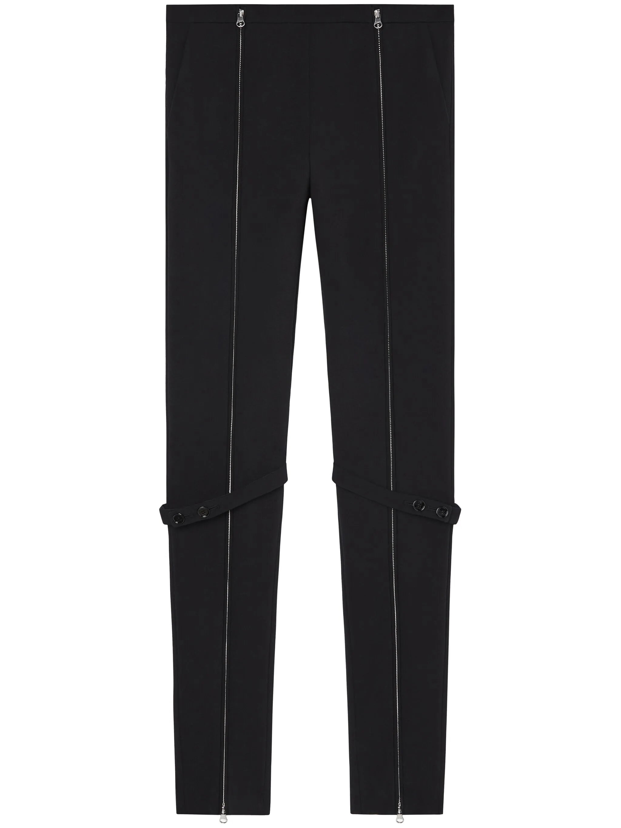 zip wool blend pants