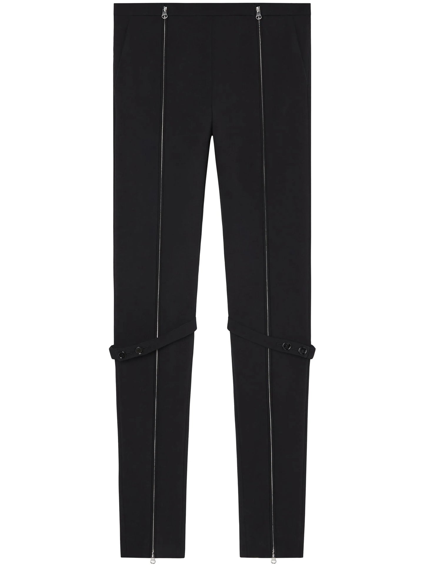 zip wool blend pants