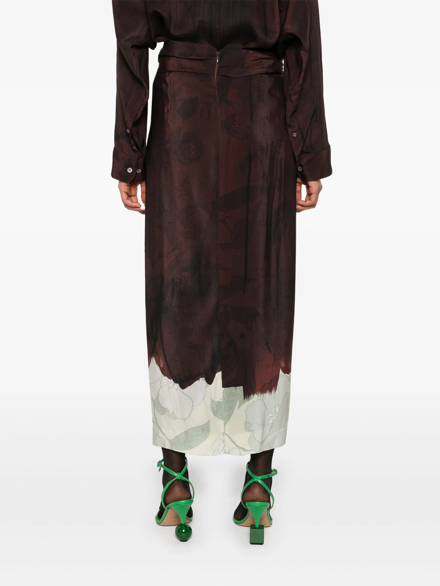 knot-detail midi skirt