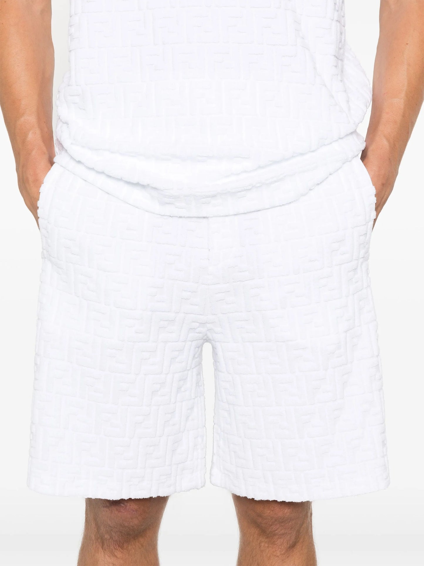 FF-motif terry bermuda shorts