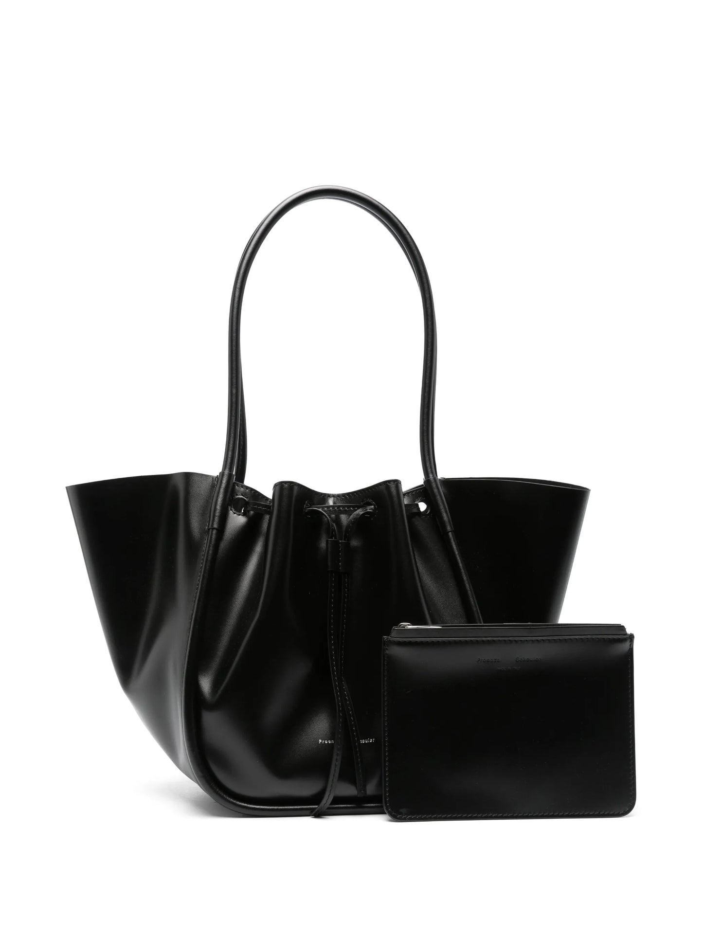 large Ruched leather tote bag