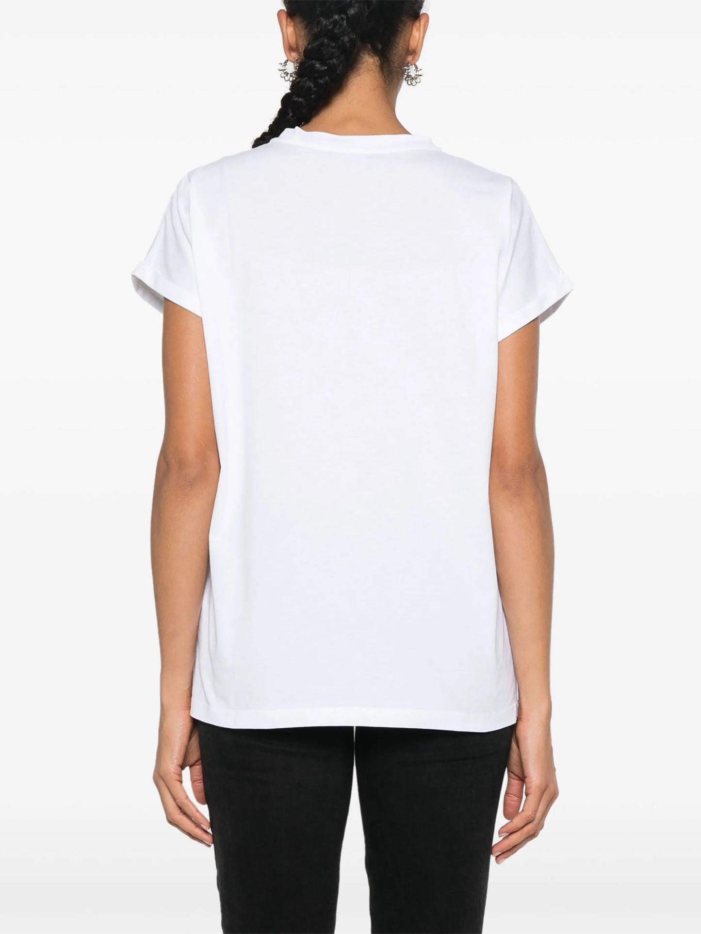 flocked-logo cotton T-shirt