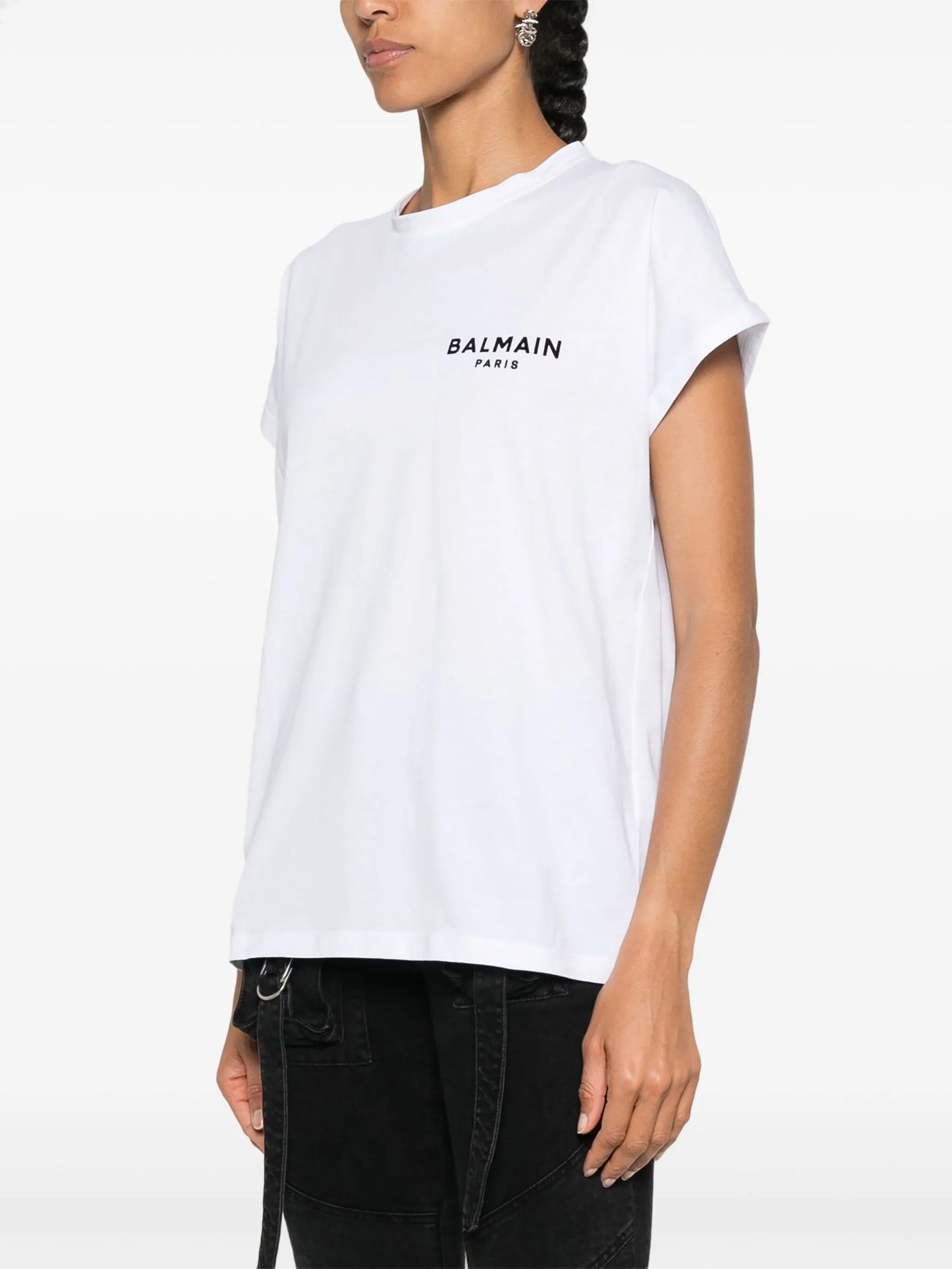 flocked-logo cotton T-shirt