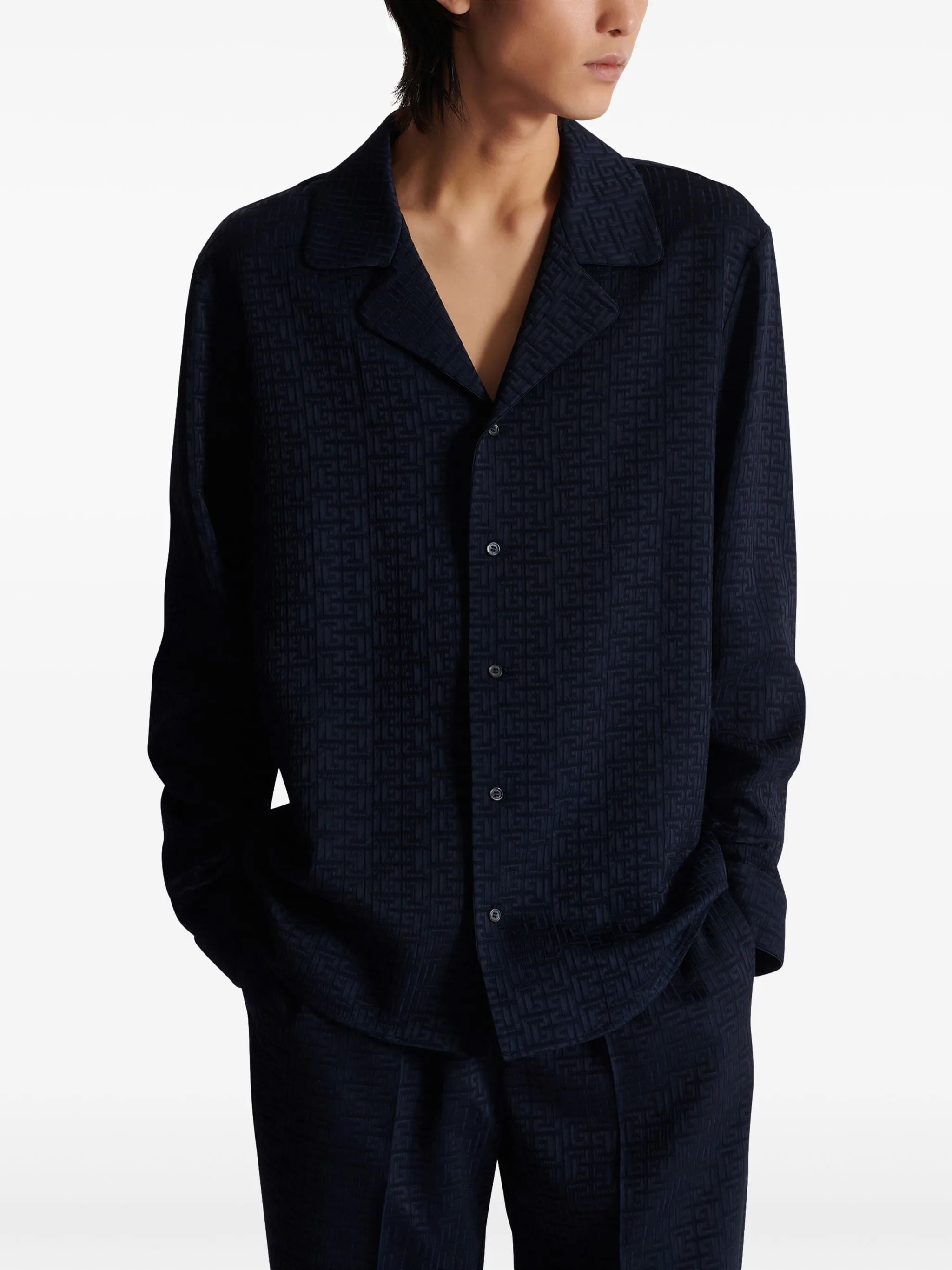 PB Labyrinth-jacquard pyjama shirt