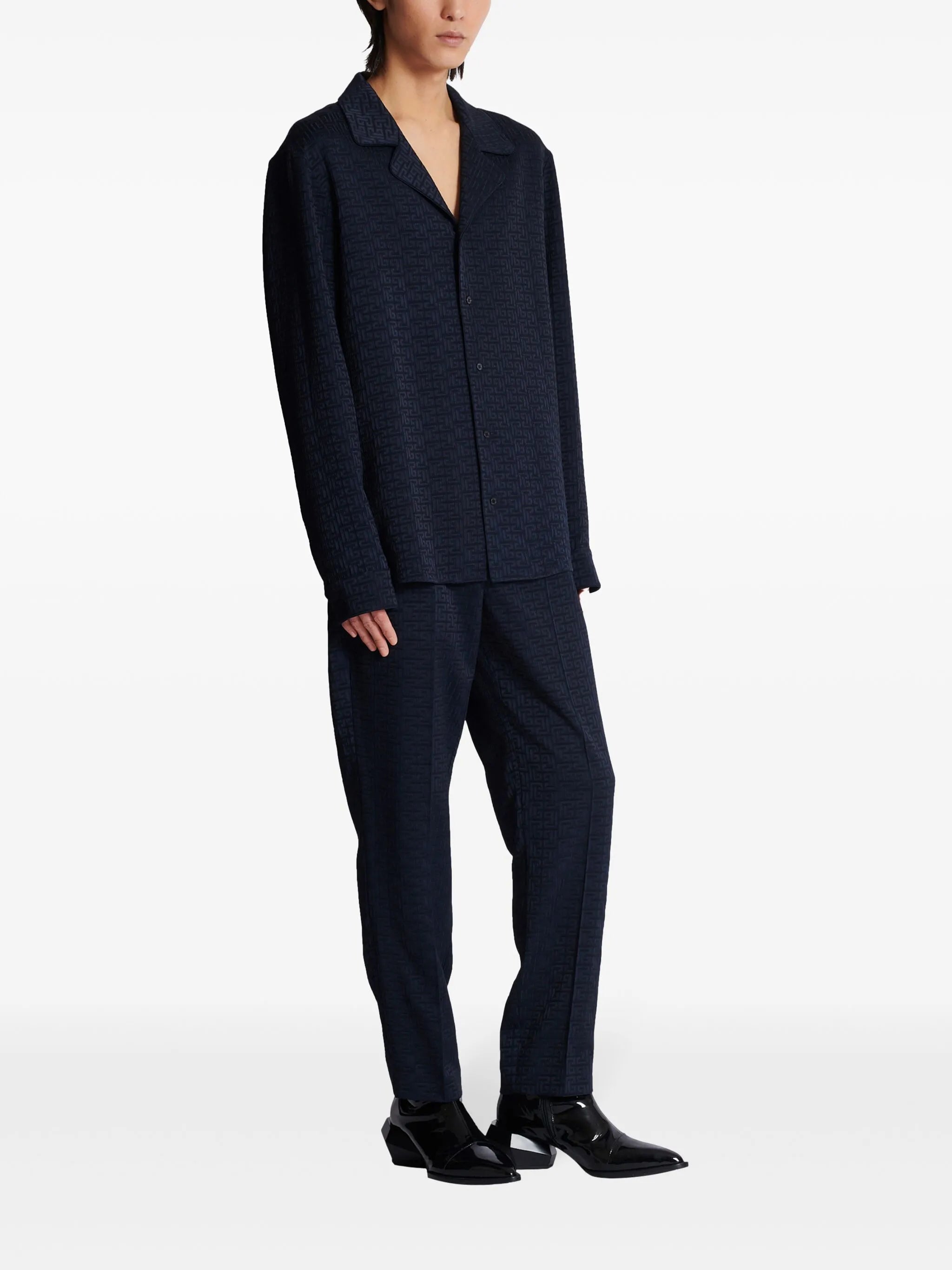 PB Labyrinth-jacquard pyjama shirt