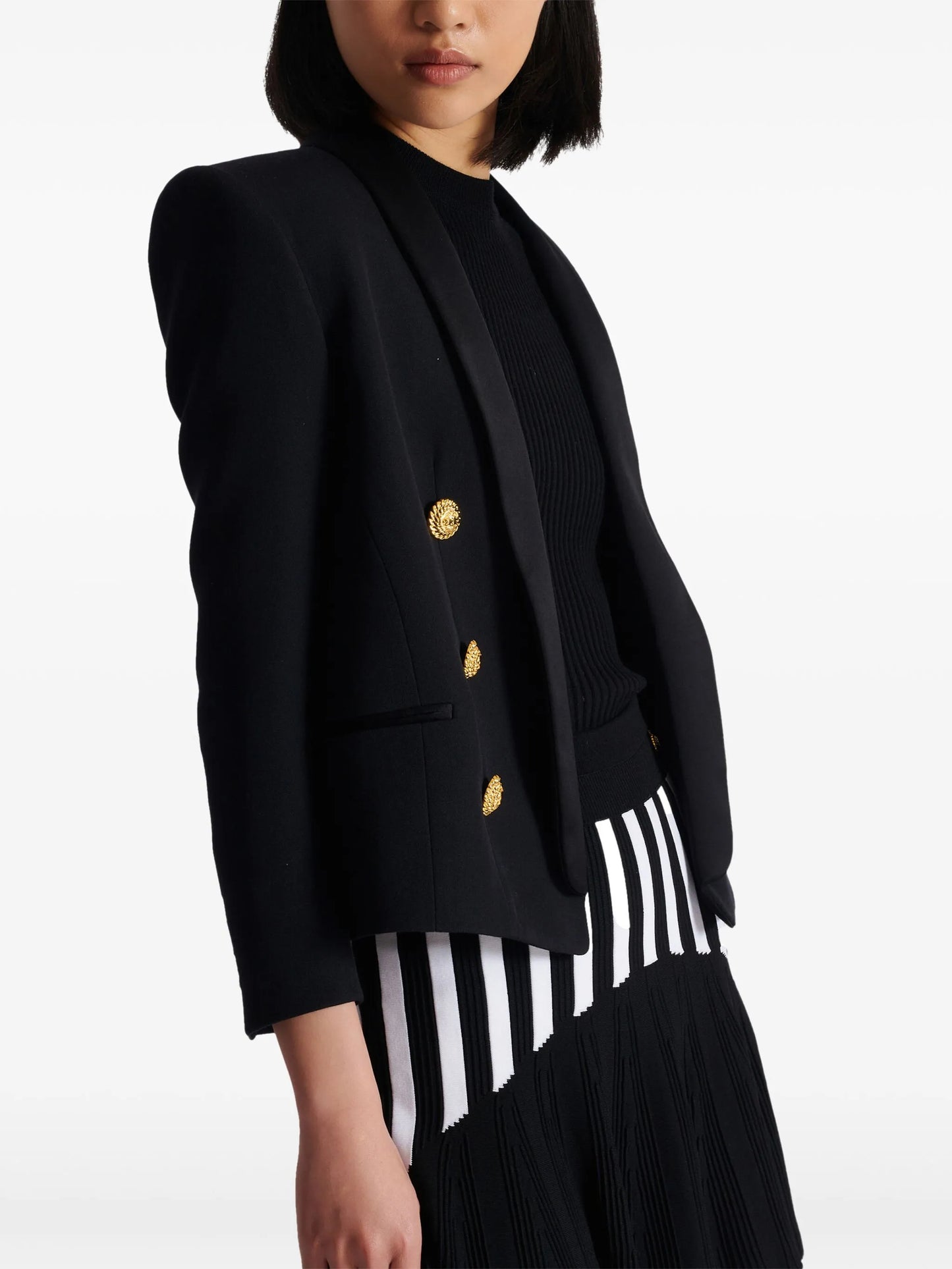 double-breasted wool blazer