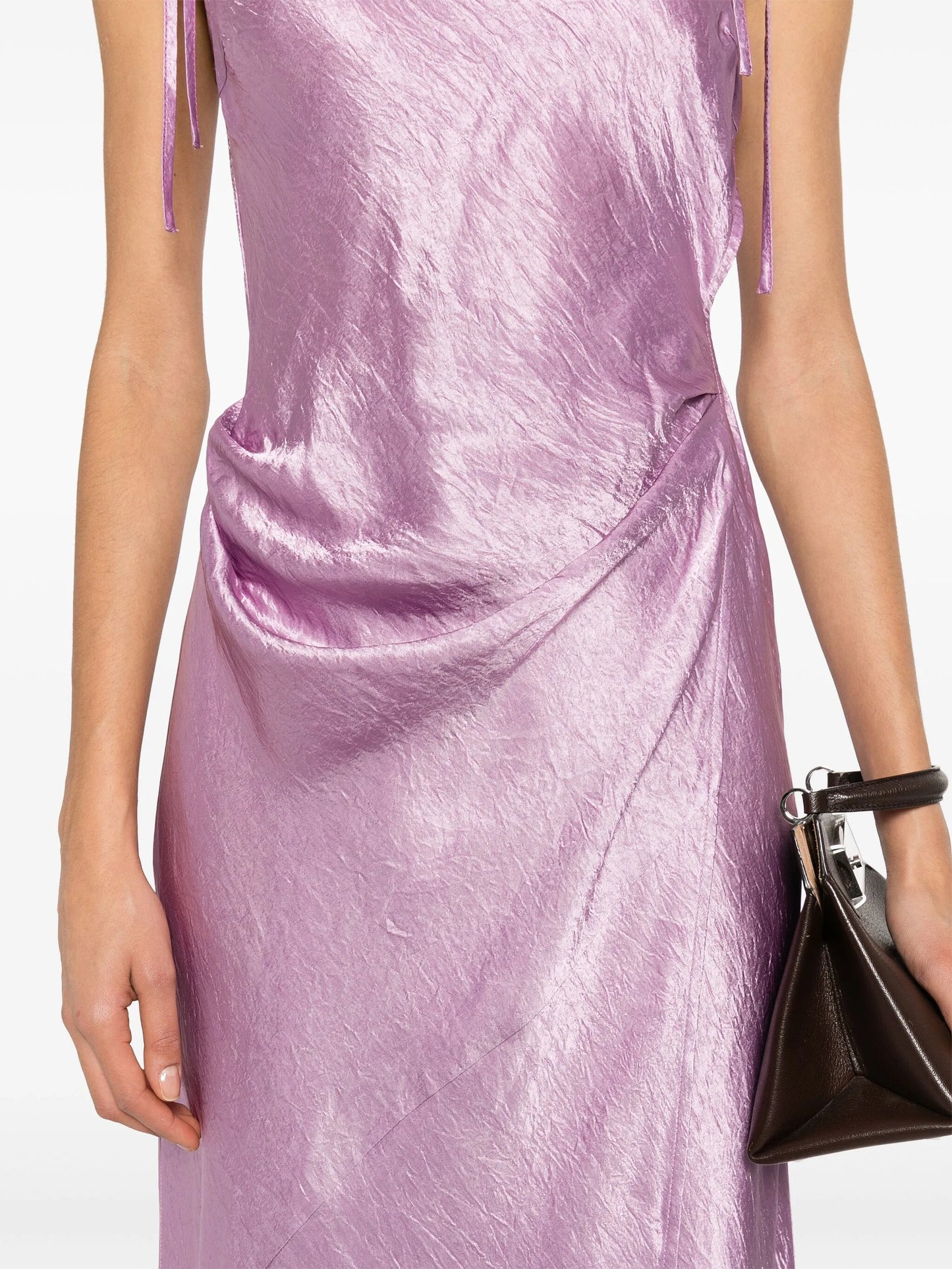 crinkled satin dress