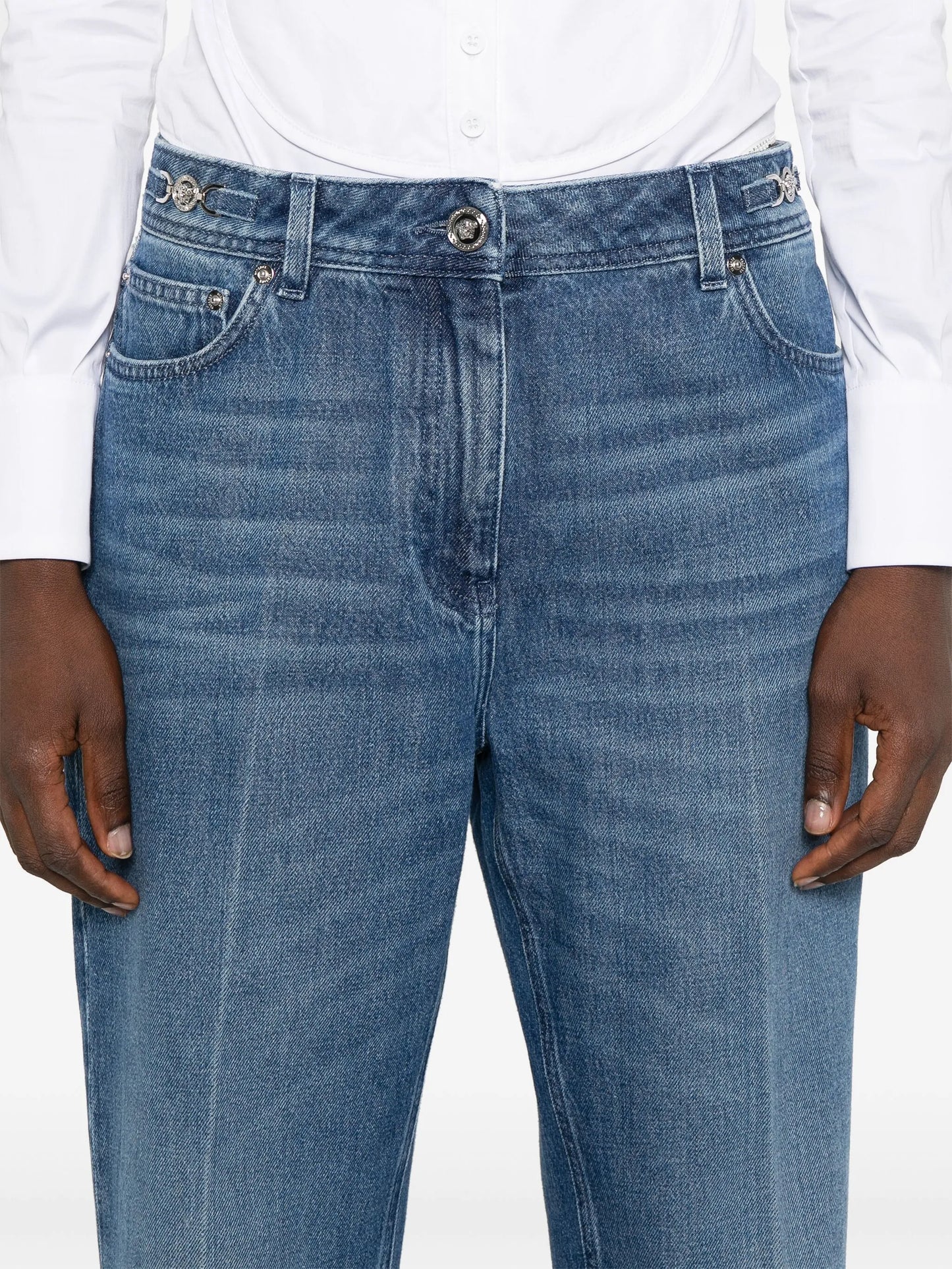 logo-plaque straight-leg jeans