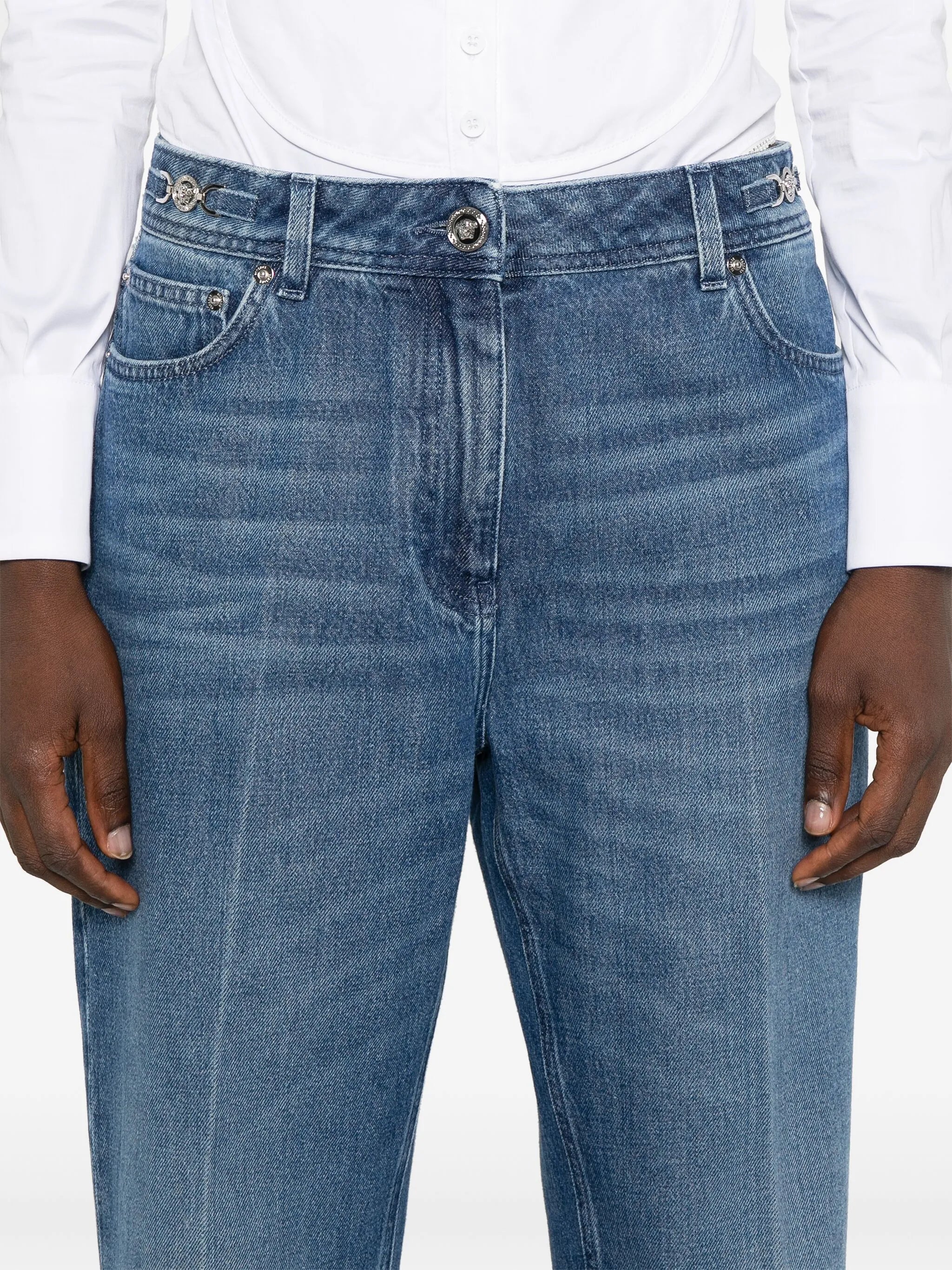 logo-plaque straight-leg jeans