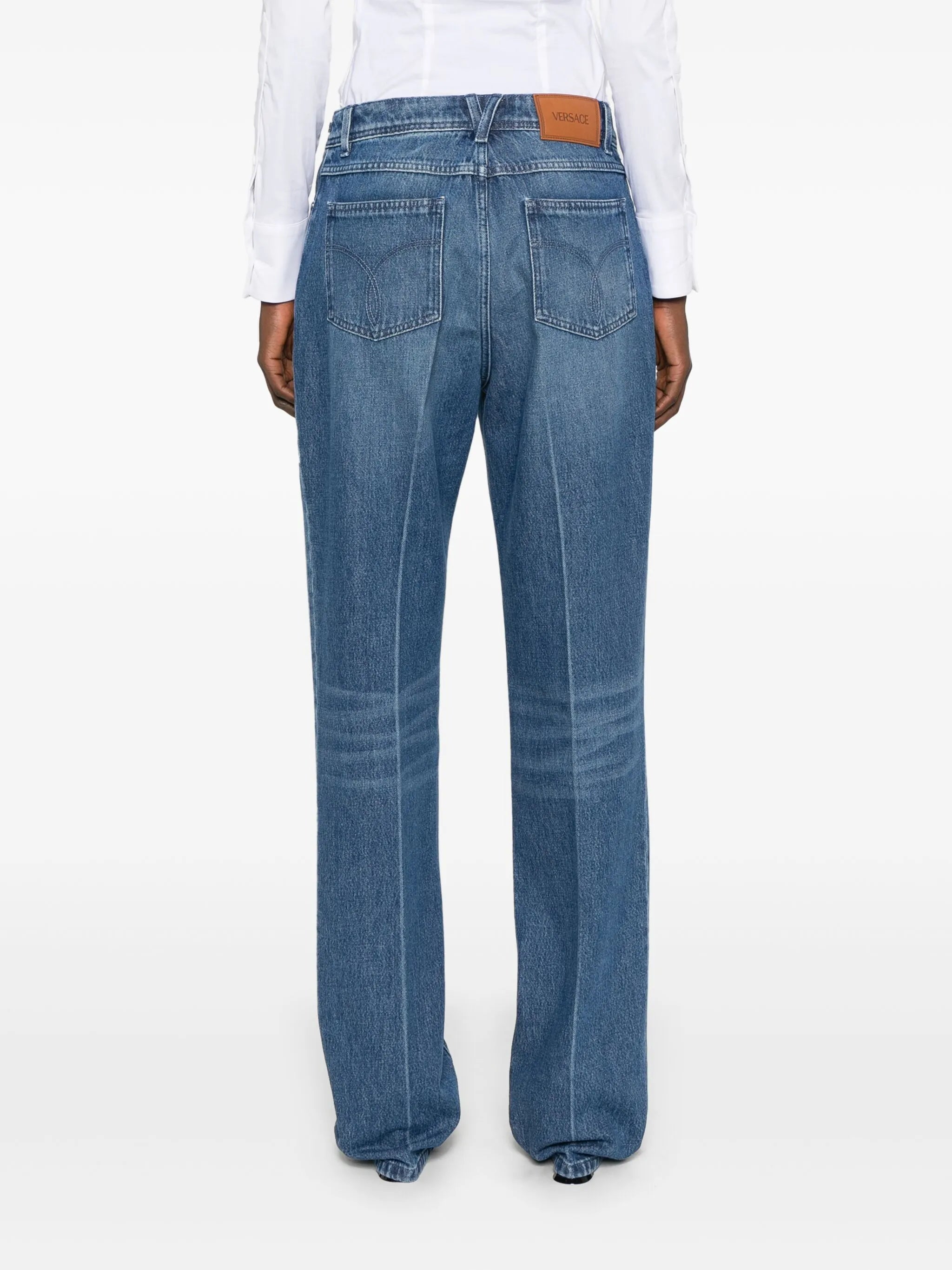 logo-plaque straight-leg jeans