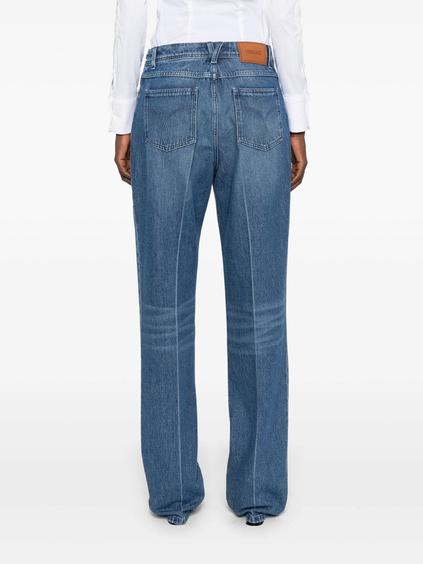 logo-plaque straight-leg jeans
