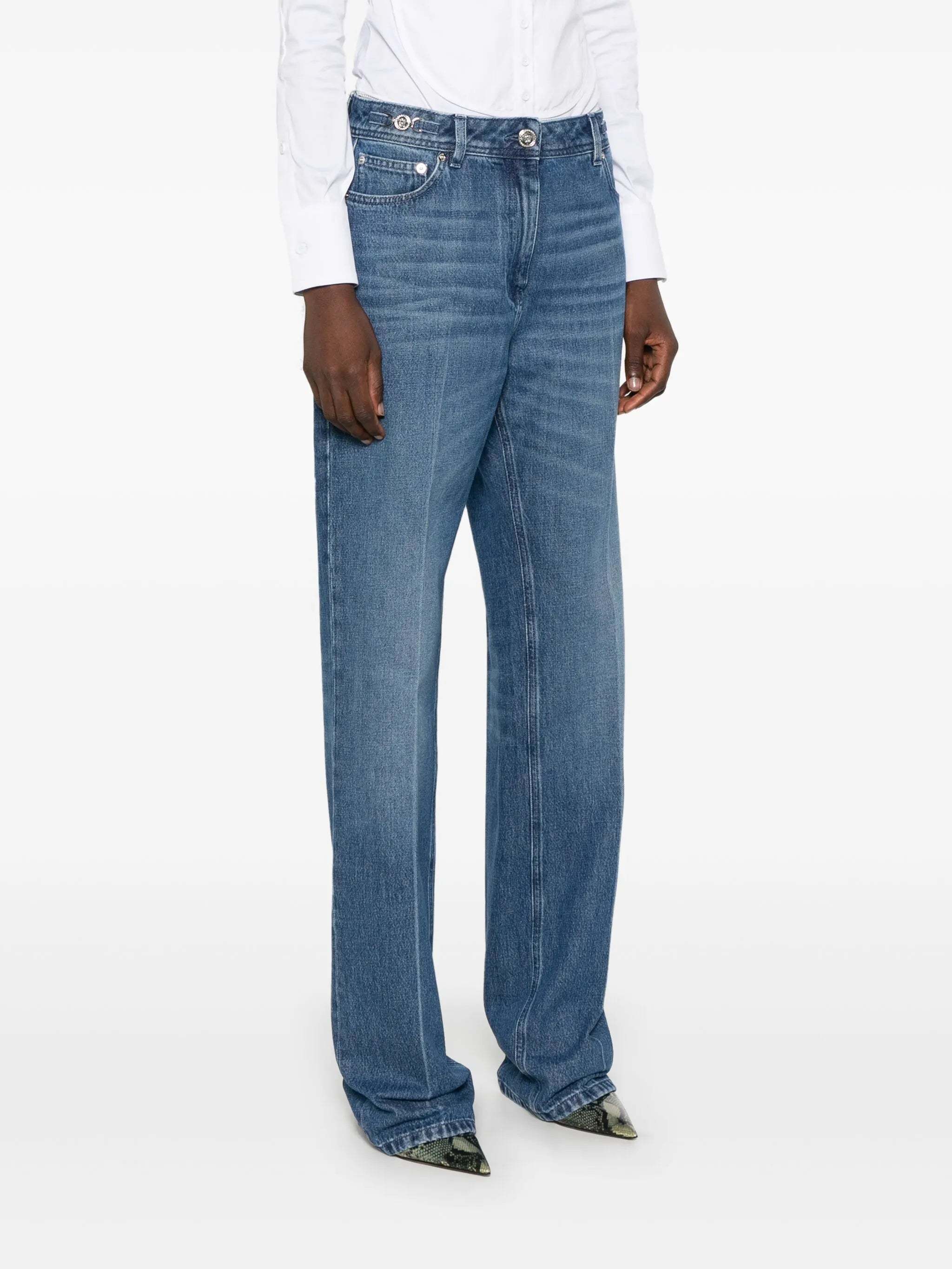 logo-plaque straight-leg jeans