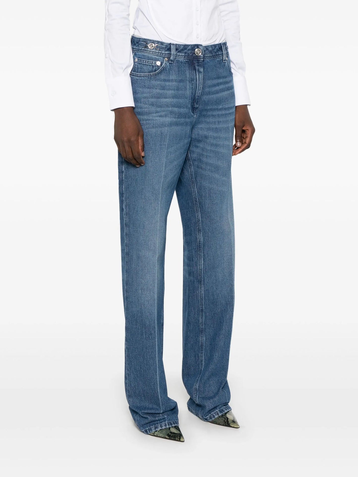 logo-plaque straight-leg jeans