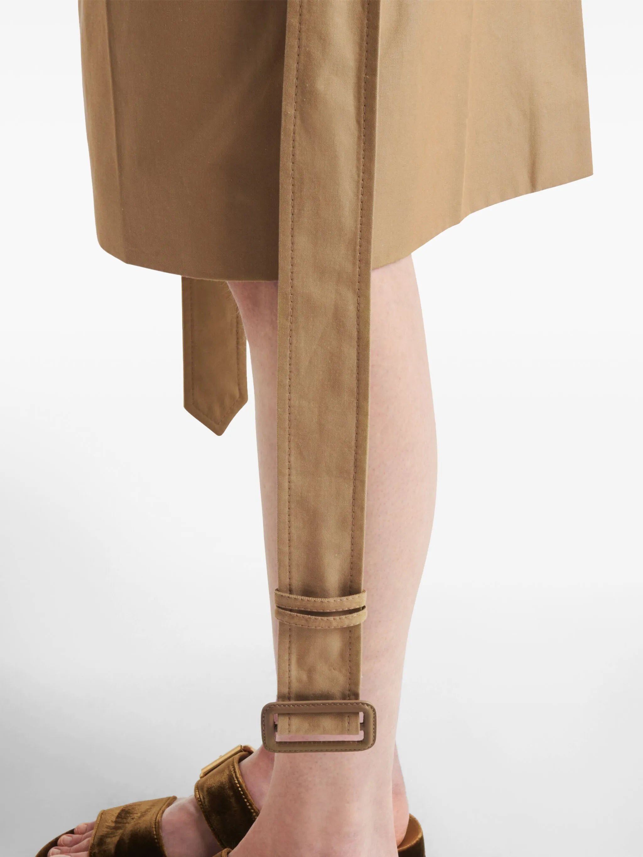 belted cotton pencil skirt