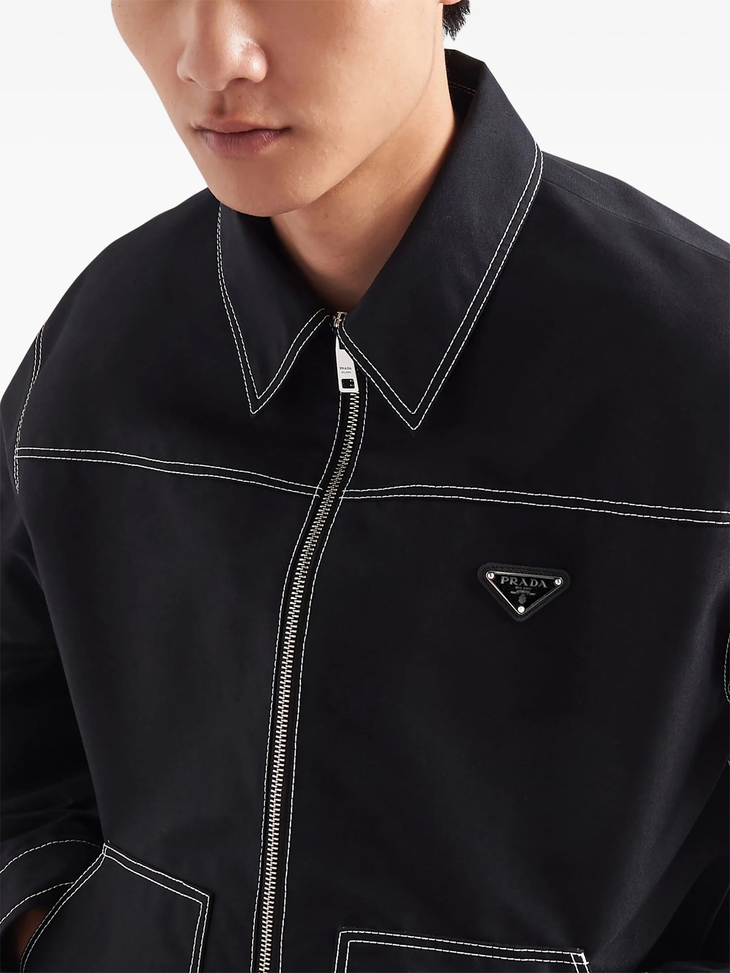 logo-appliqué blouso jacket