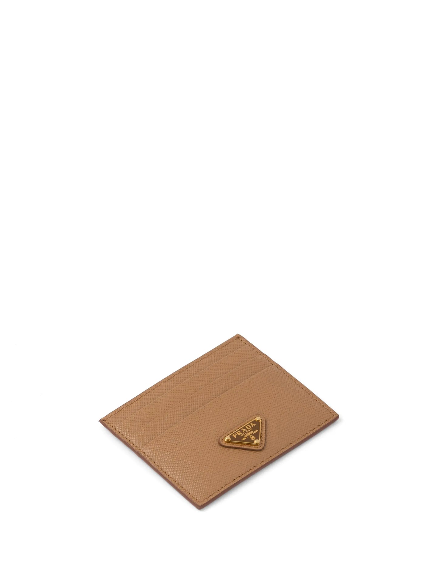 logo-plaque Saffiano leather cardholder
