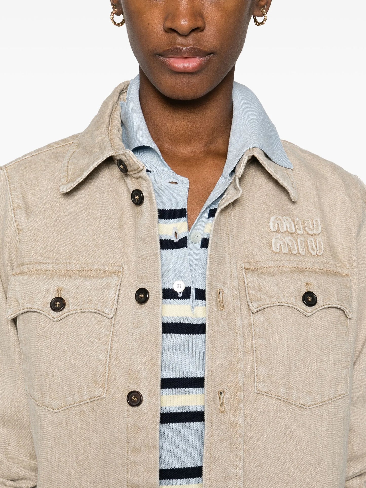 logo-appliqué denim jacket