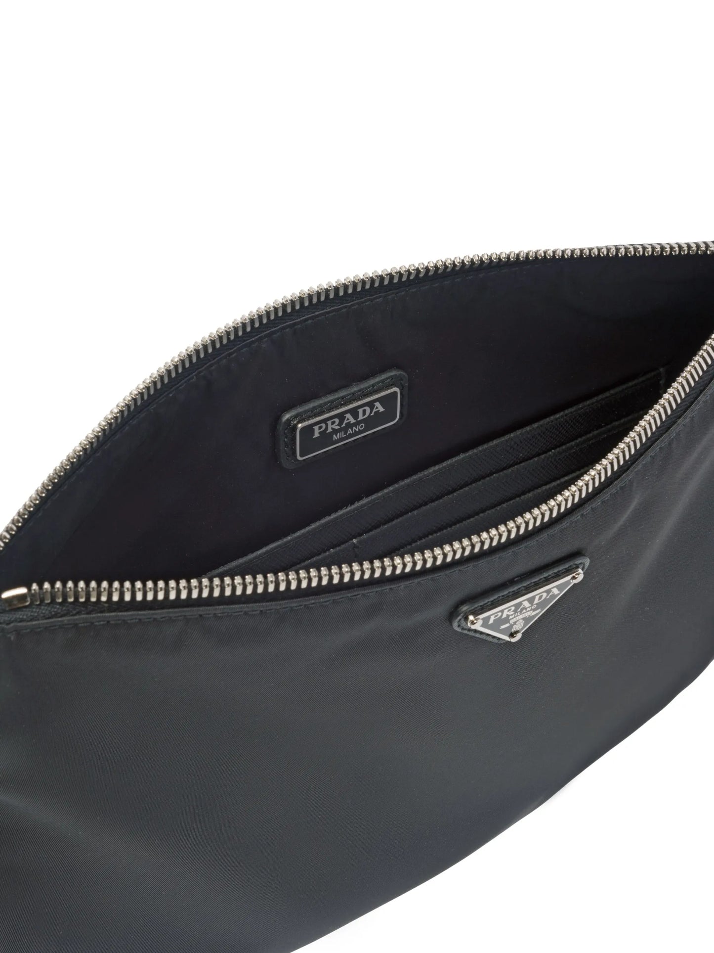 re-nylon triangle-logo clutch bag