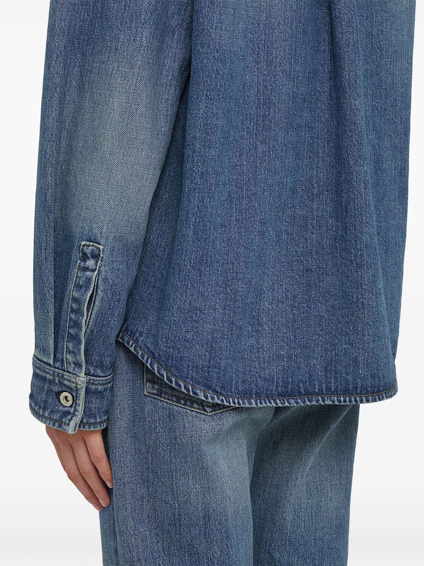 decorative-pockets denim shirt